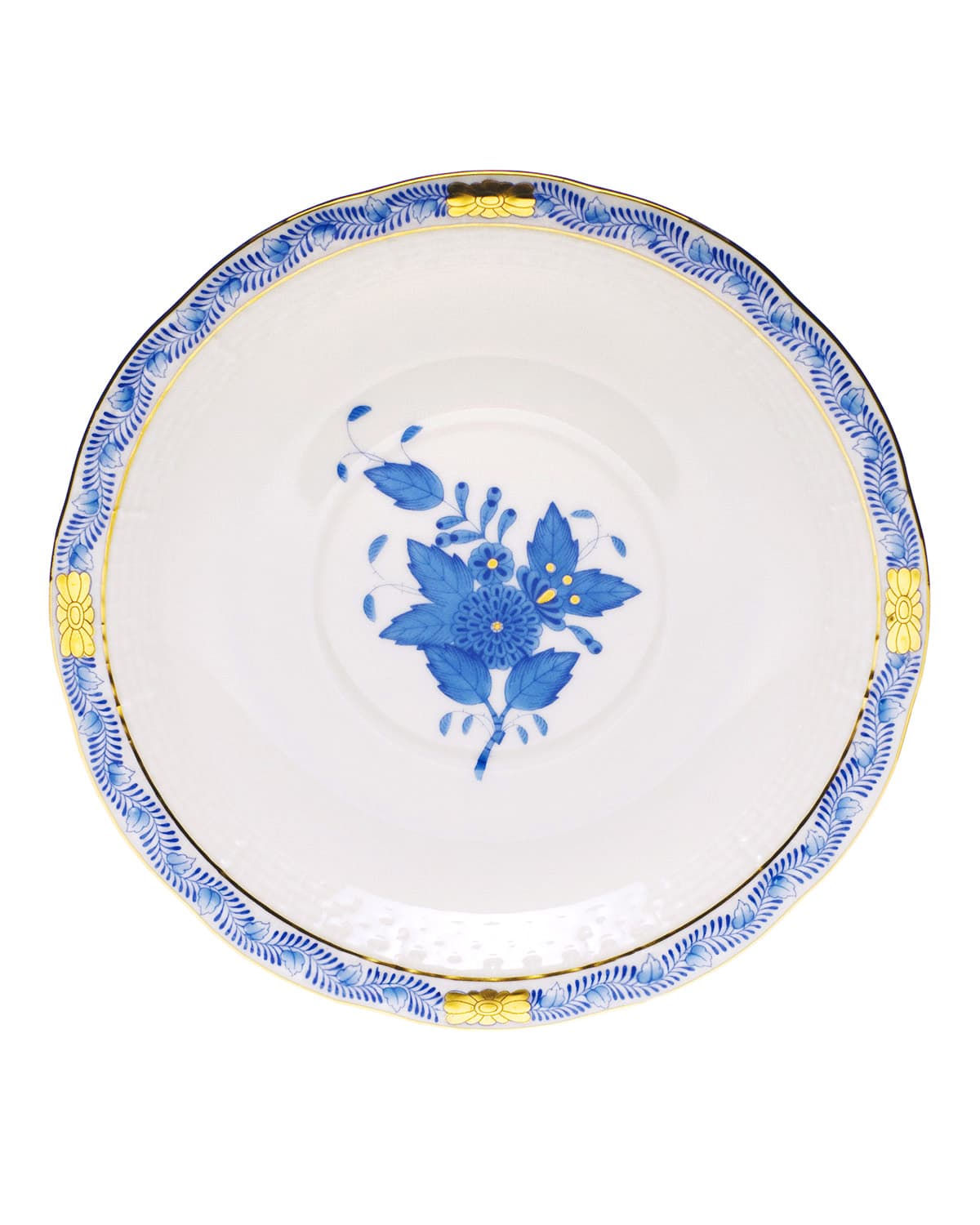 Herend Chinese Bouquet Saucer In Blue