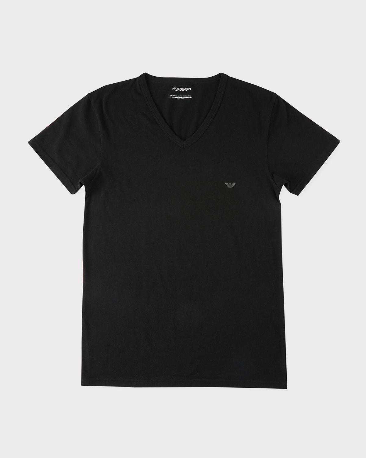 Emporio Armani Travel Essentials Supima V-neck T-shirt In Black