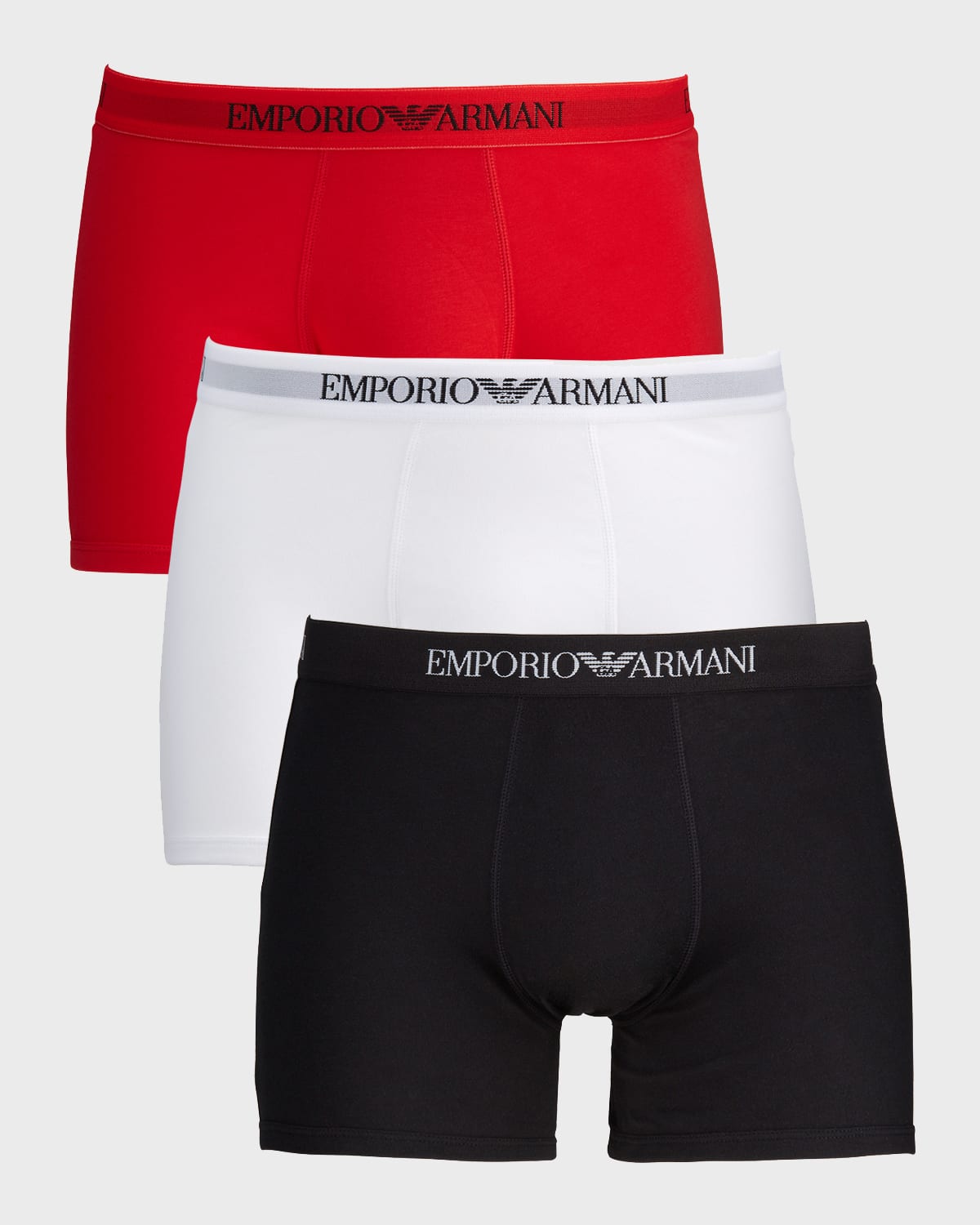 Emporio Armani Men's 3-pack Boxer Briefs In Red/white/black