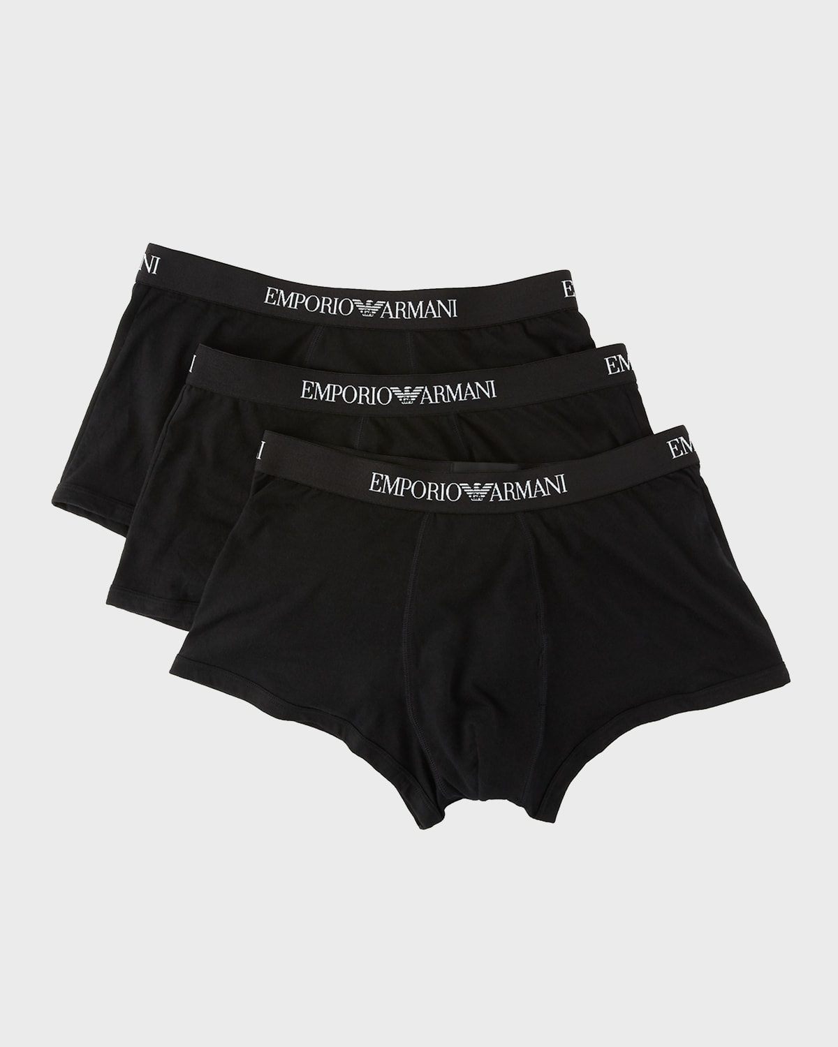 Shop Emporio Armani Men's 3-pack Trunks In Black