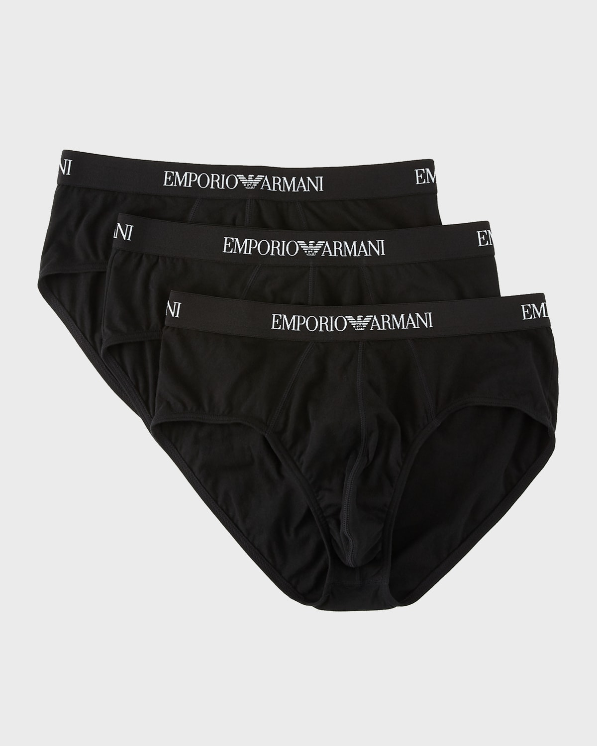 Shop Emporio Armani Men's 3-pack Cotton Briefs In Black