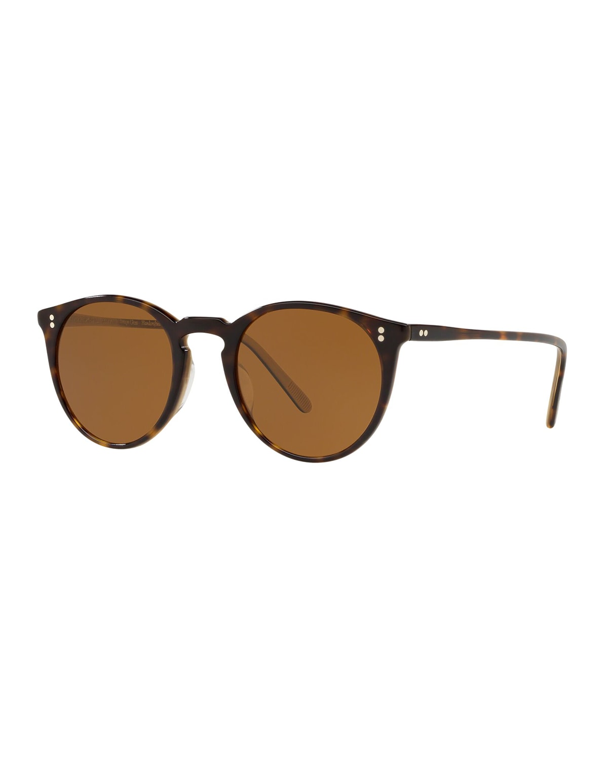 Oliver Peoples O'malley Round Acetate Sunglasses In Horn
