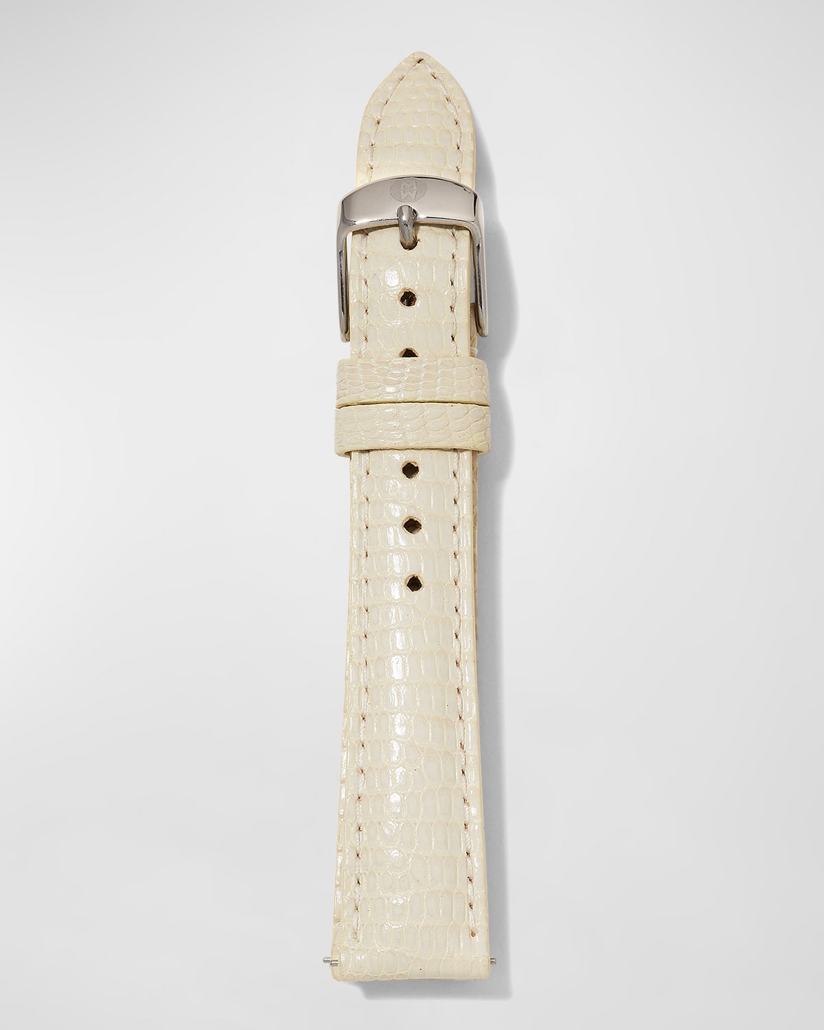 Michele 16mm Lizard-embossed Watch Strap, Vanilla In White