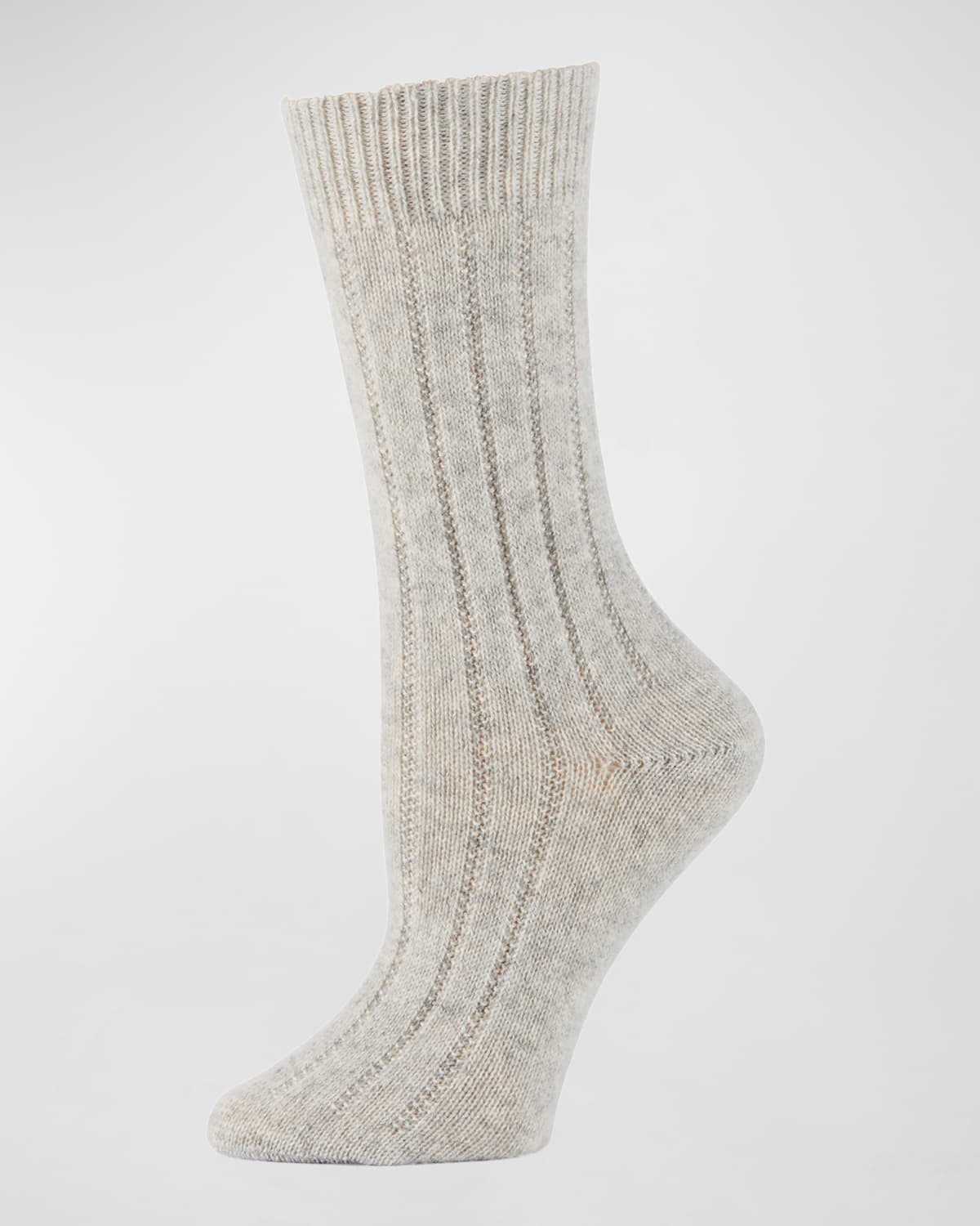 NEIMAN MARCUS CASHMERE RIBBED SOCKS,PROD215440166