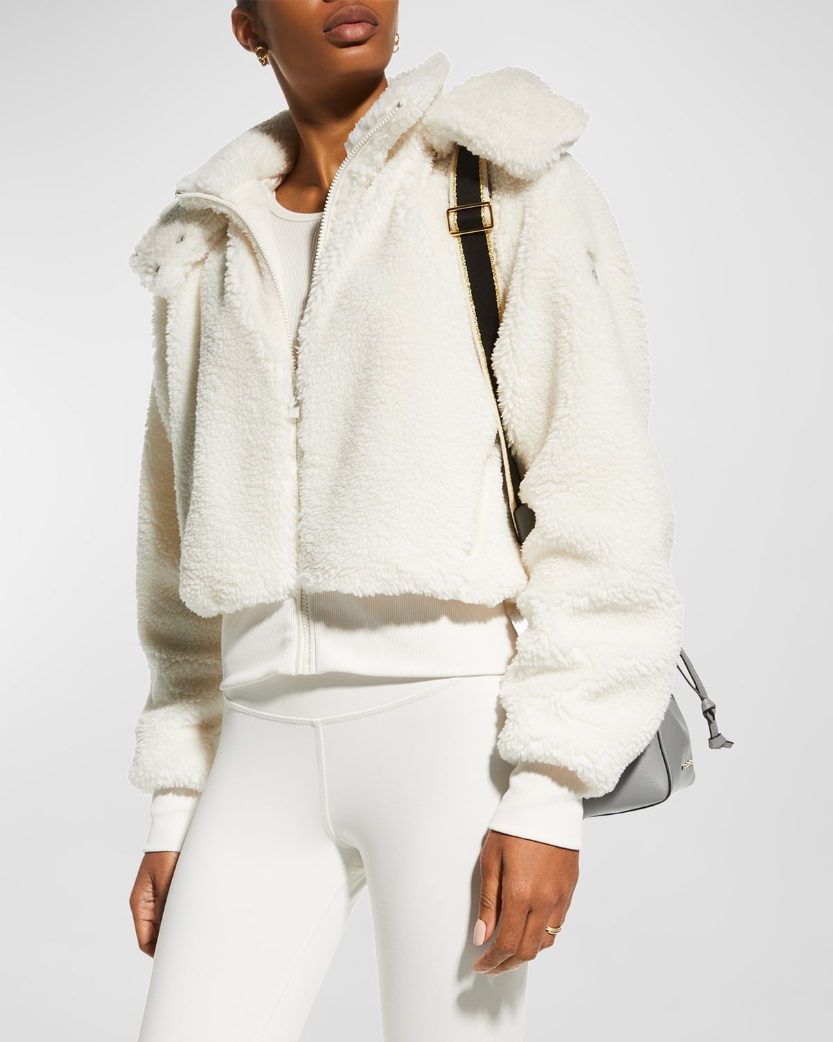 Alo Foxy Sherpa Jacket-Ivory - Sweaters