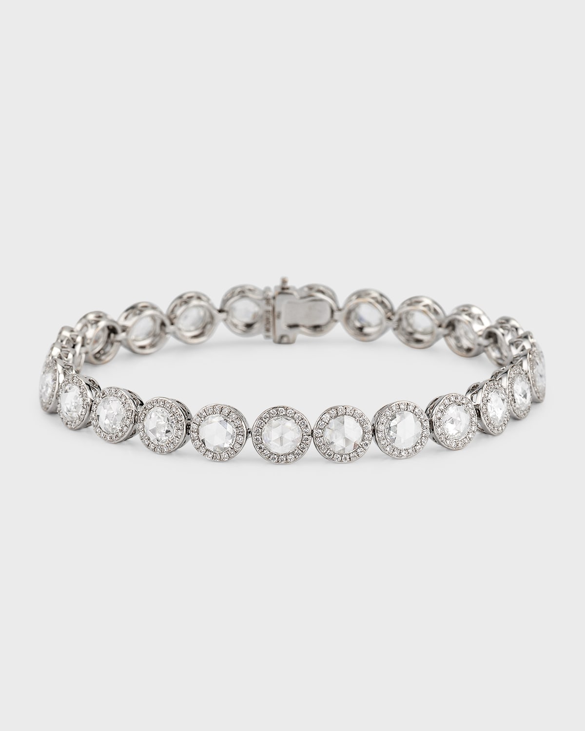 18k White Gold Scallop Diamond Tennis Bracelet