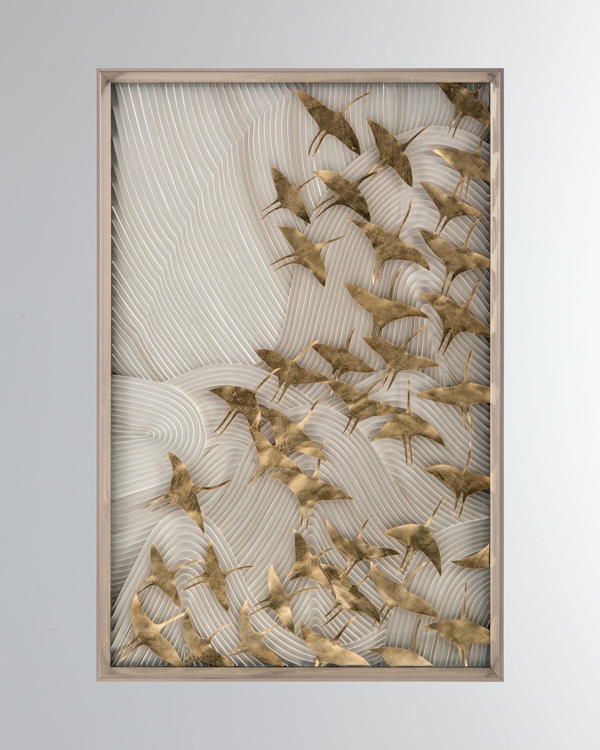 John-richard Collection Robat's "birds In Flight" Wall Art In Gold