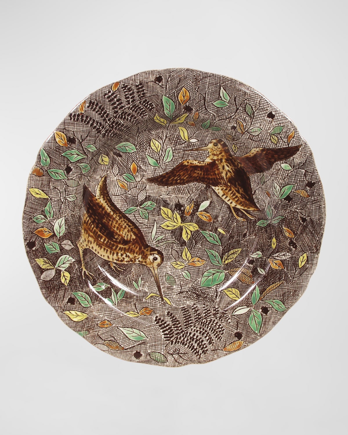 Gien Rambouillet Woodcock Dinner Plate In Multi