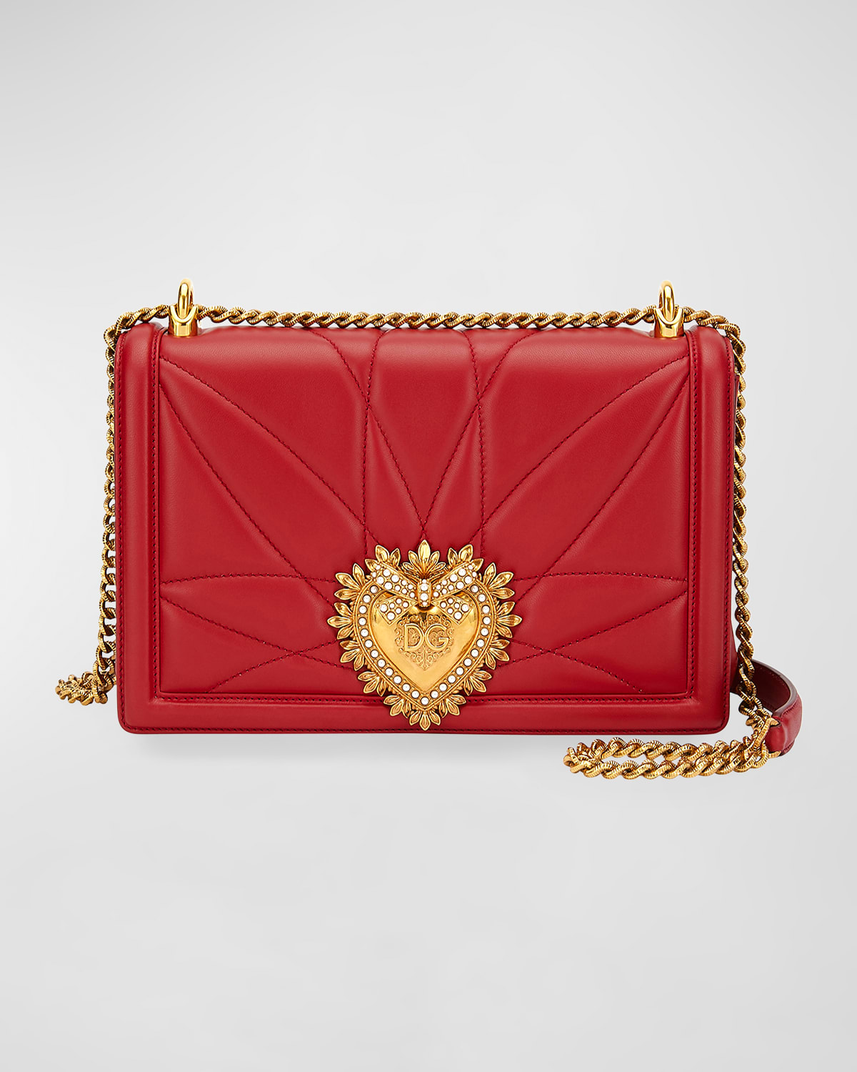 Dolce & Gabbana Devotion Medium Quilted Crossbody Bag In Red | ModeSens