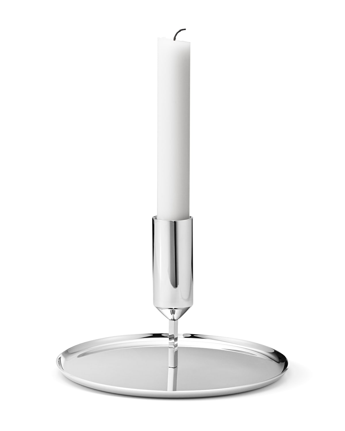 Tunes Stainless Steel Low Candlestick Holder