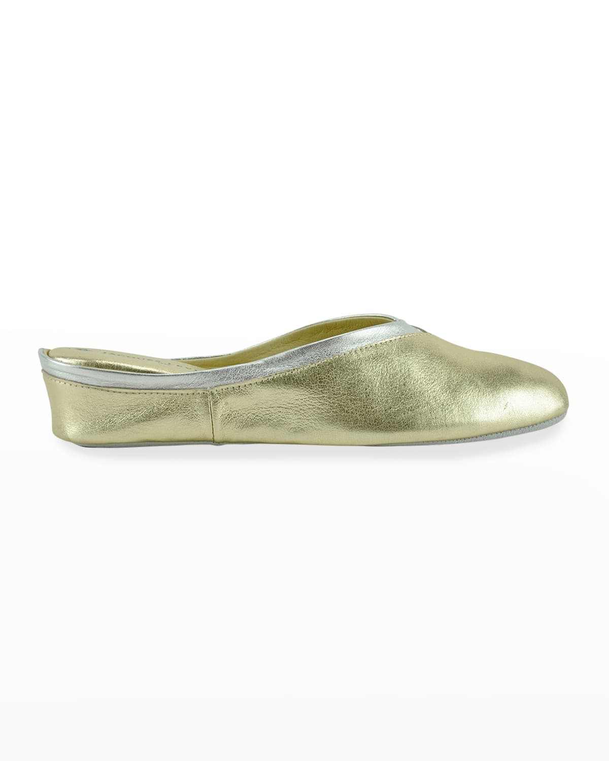 Two-Tone Metallic Quilted Slippers