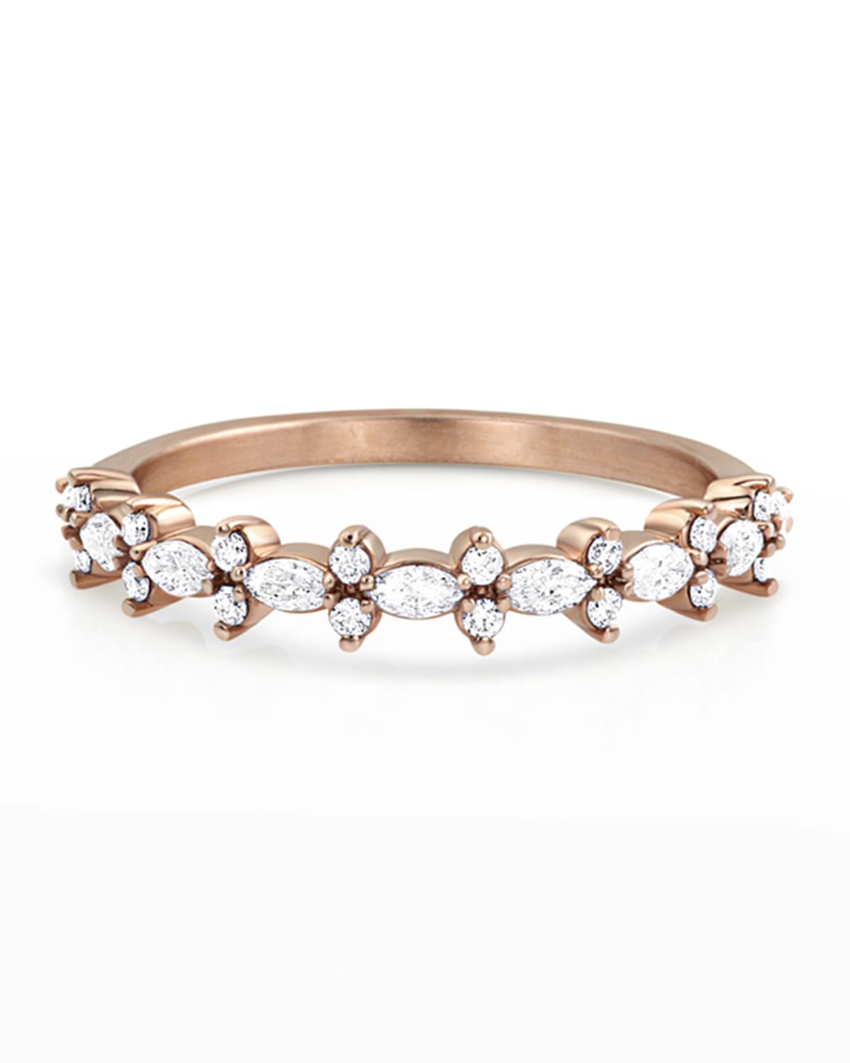 Dominique Cohen 18k Rose Gold Diamond Crown Stack Ring, Size 7