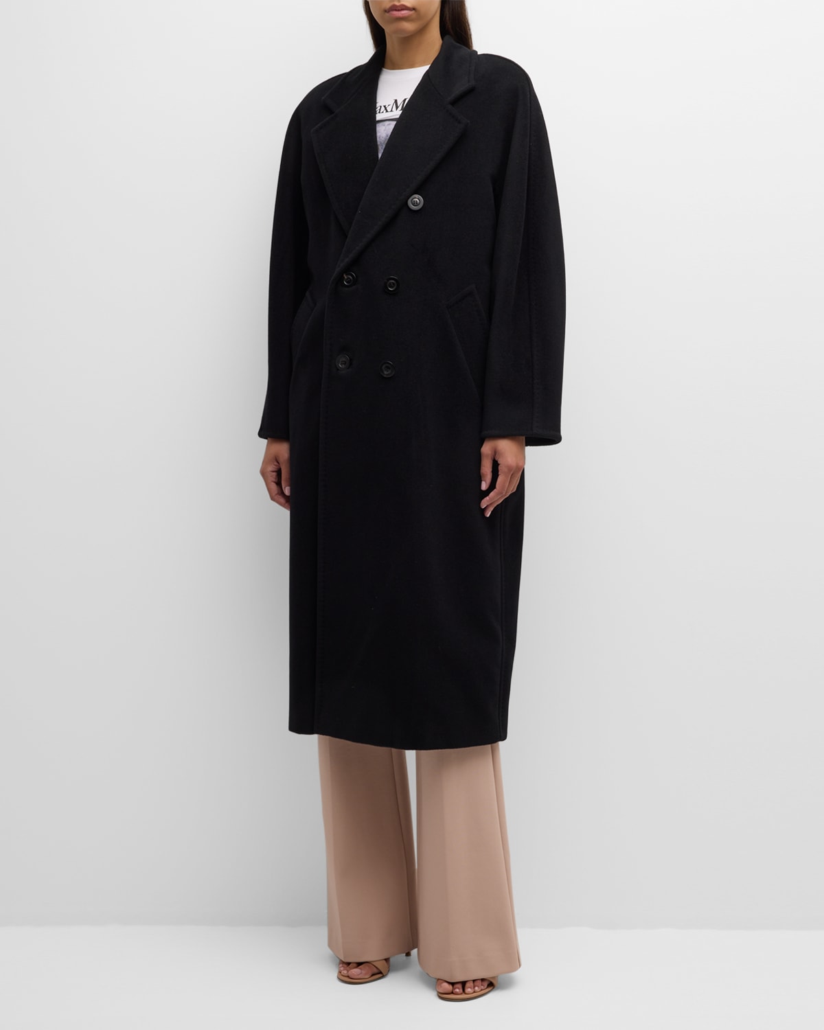 Wool-Cashmere Belted Madame Coat