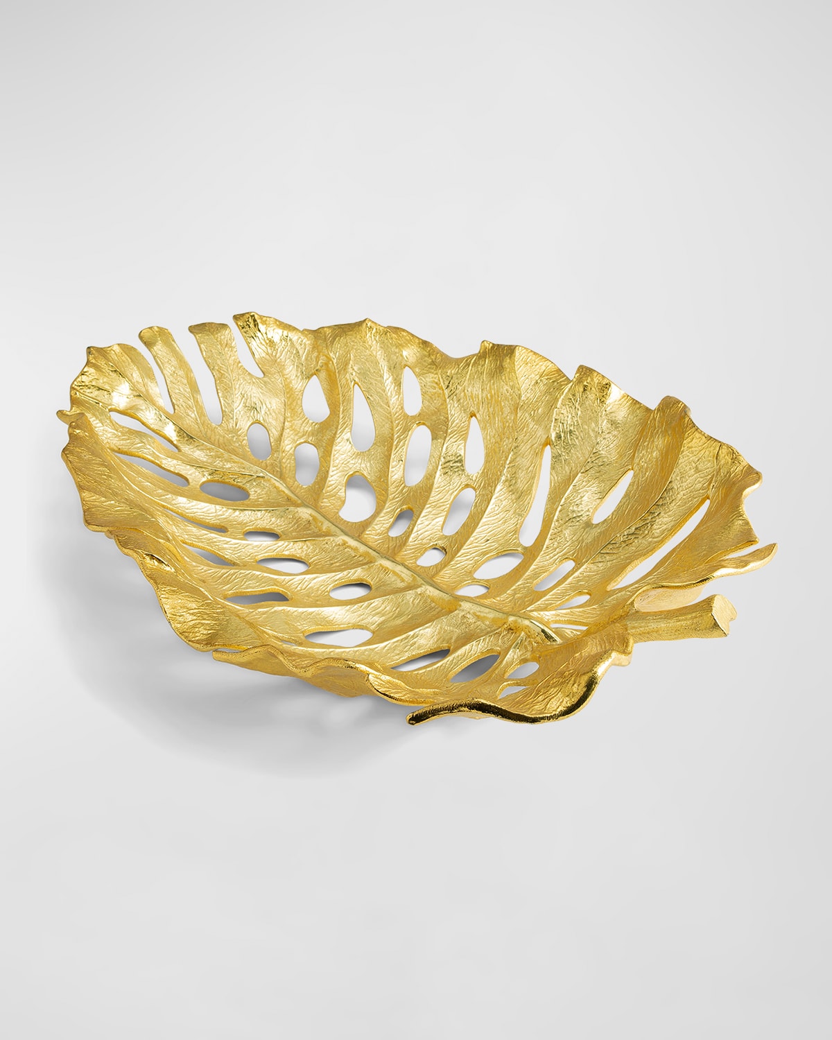 Michael Aram New Leaves Monstera Centerpiece In Gold