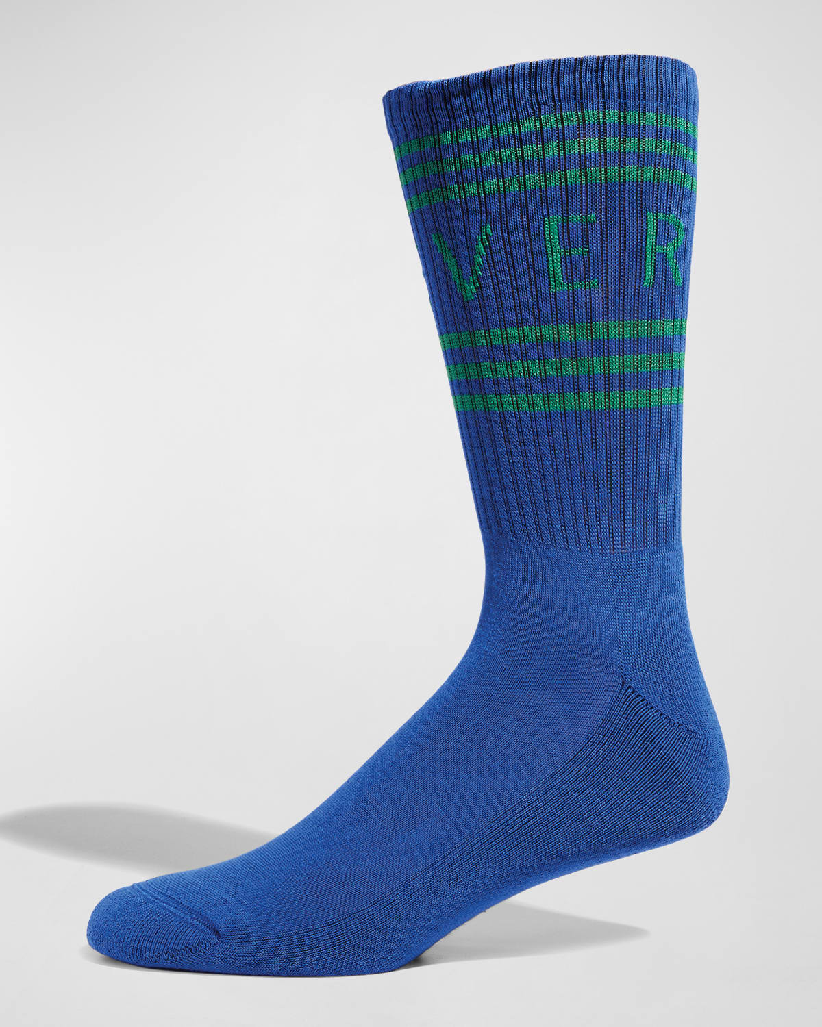 Versace Men's Athletic Band Socks In Sapphireneon Gree