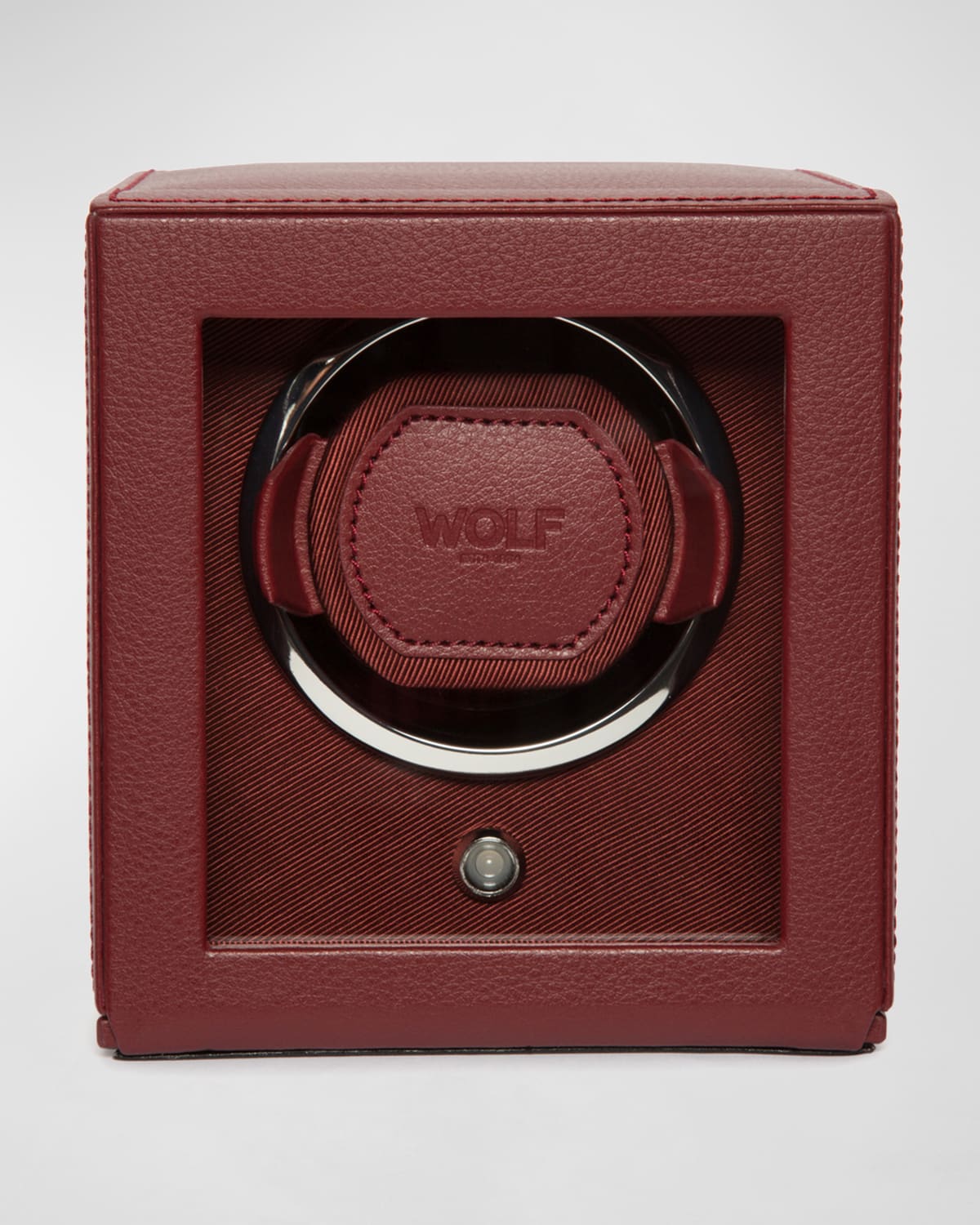 Wolf Cub Pebble-grain Vegan Leather Watch Winder In Red