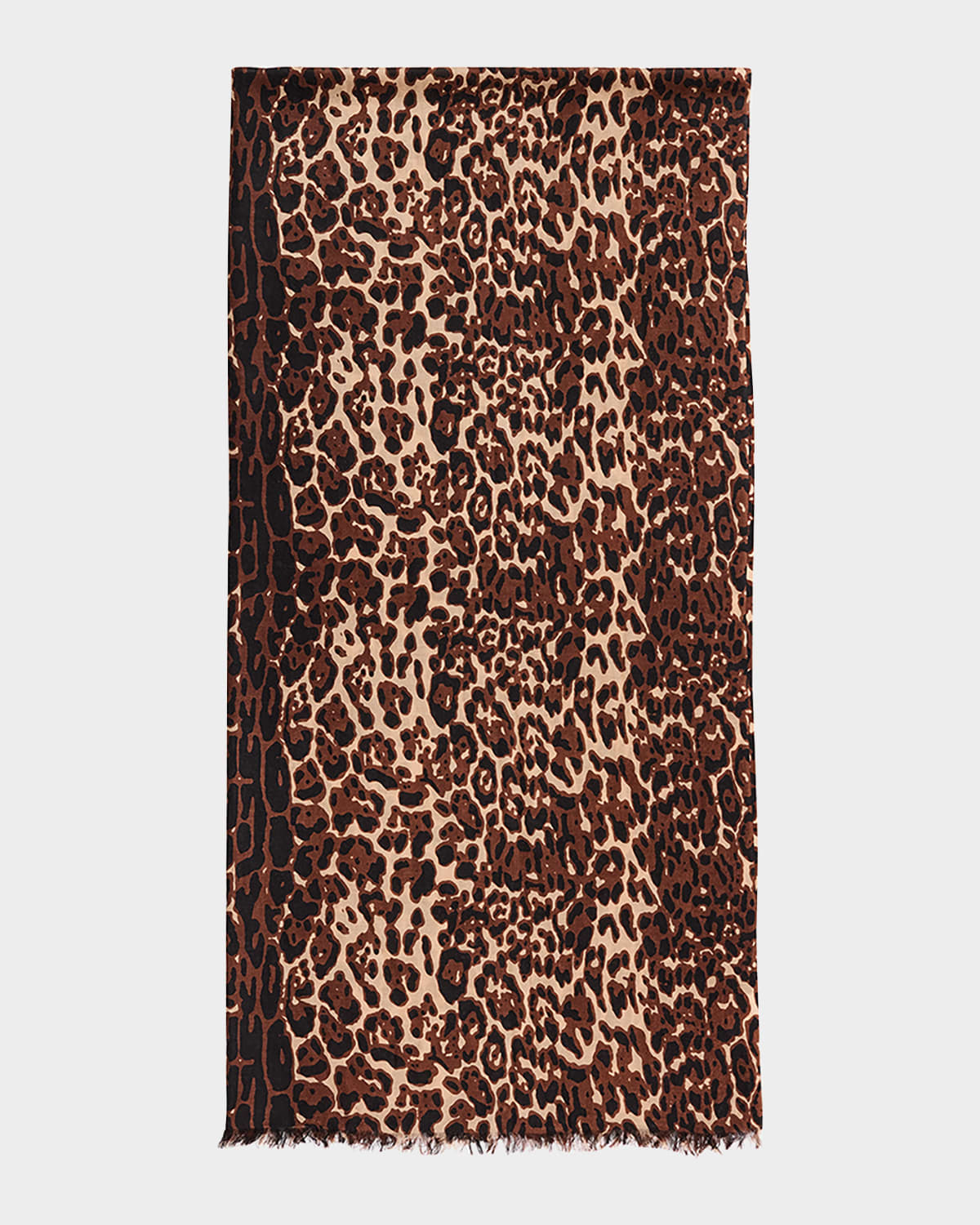 Lightweight Cashmere Leopard-Print Scarf