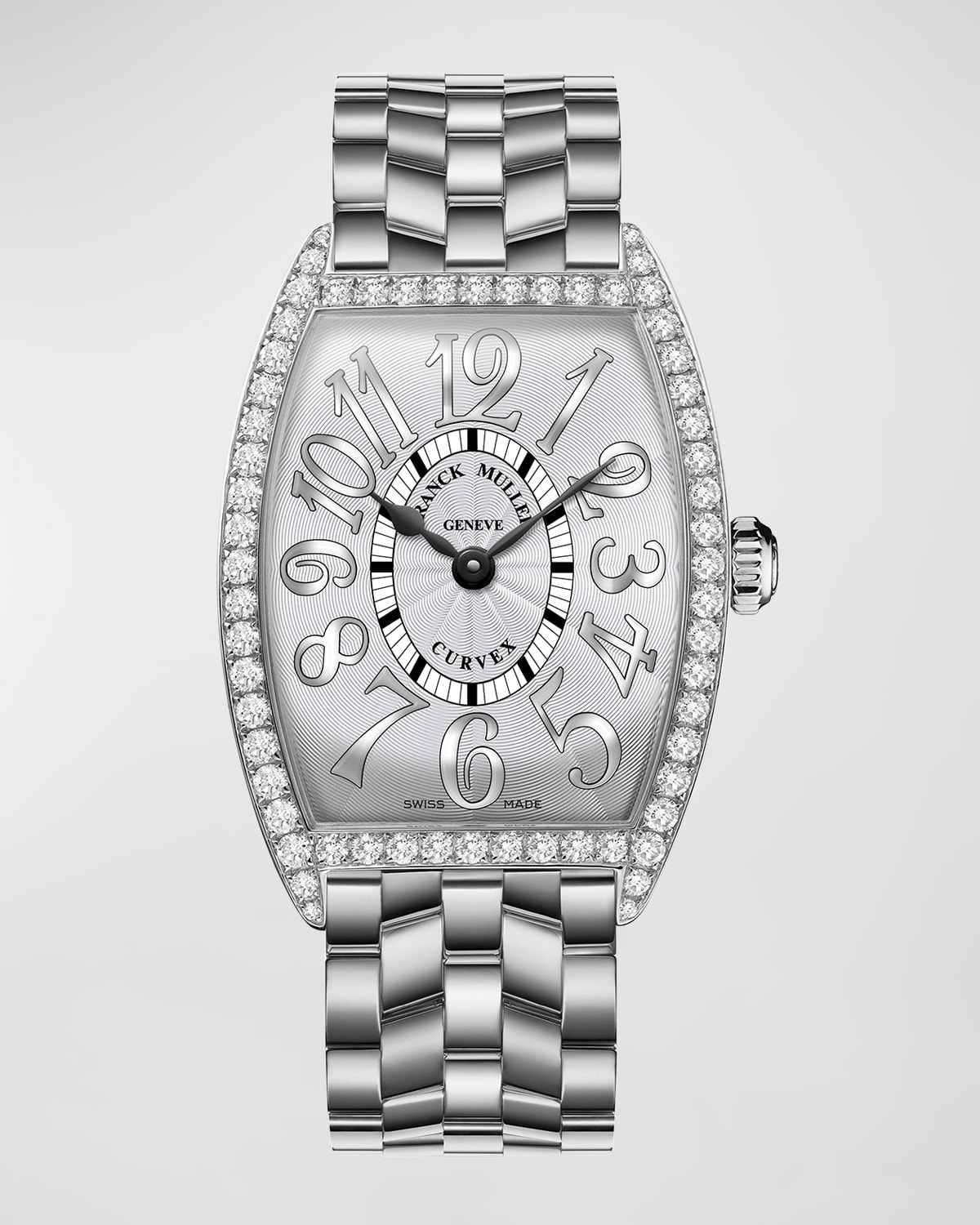 Stainless Steel Cintree Curvex Diamond Watch with Bracelet Strap