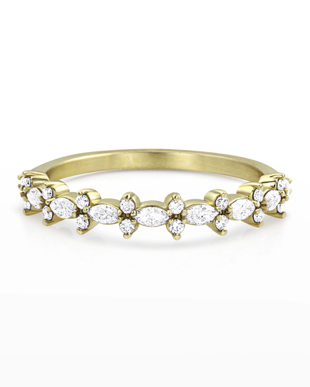 Dominique Cohen 14k Gold Diamond Crown Stack Ring, Size 7