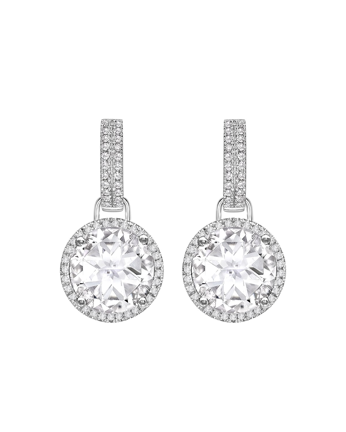 Grace 18k White Gold/Diamond/Topaz Earrings