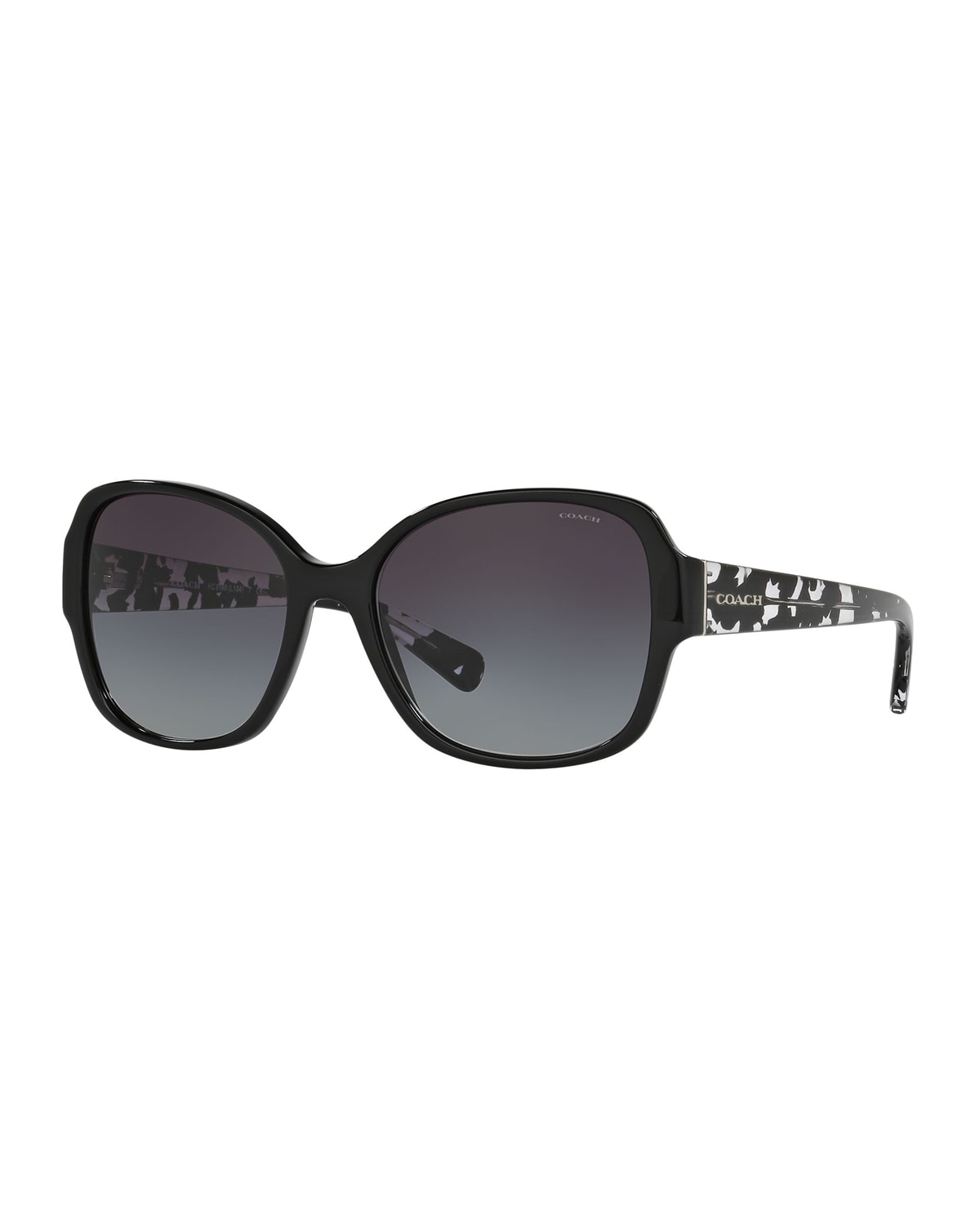 Coach Butterfly Sunglasses W/ Speckled Transparent Arms In Black