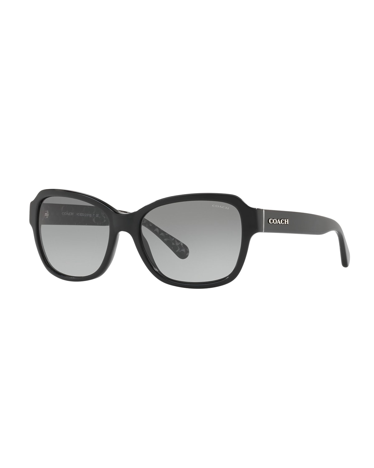 Shop Coach Rectangle Acetate Sunglasses In Black
