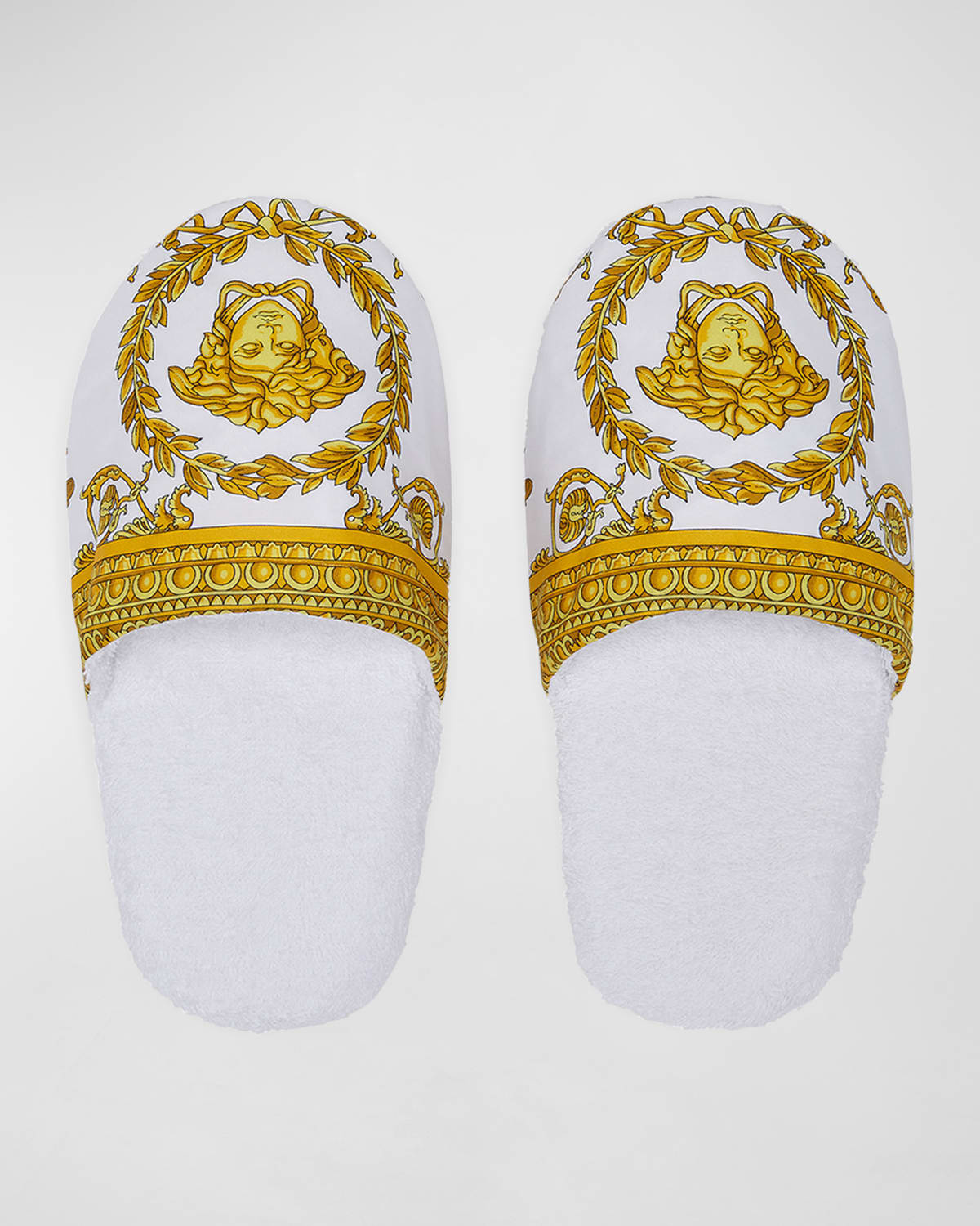 Versace Large I Love Baroque Slippers In White