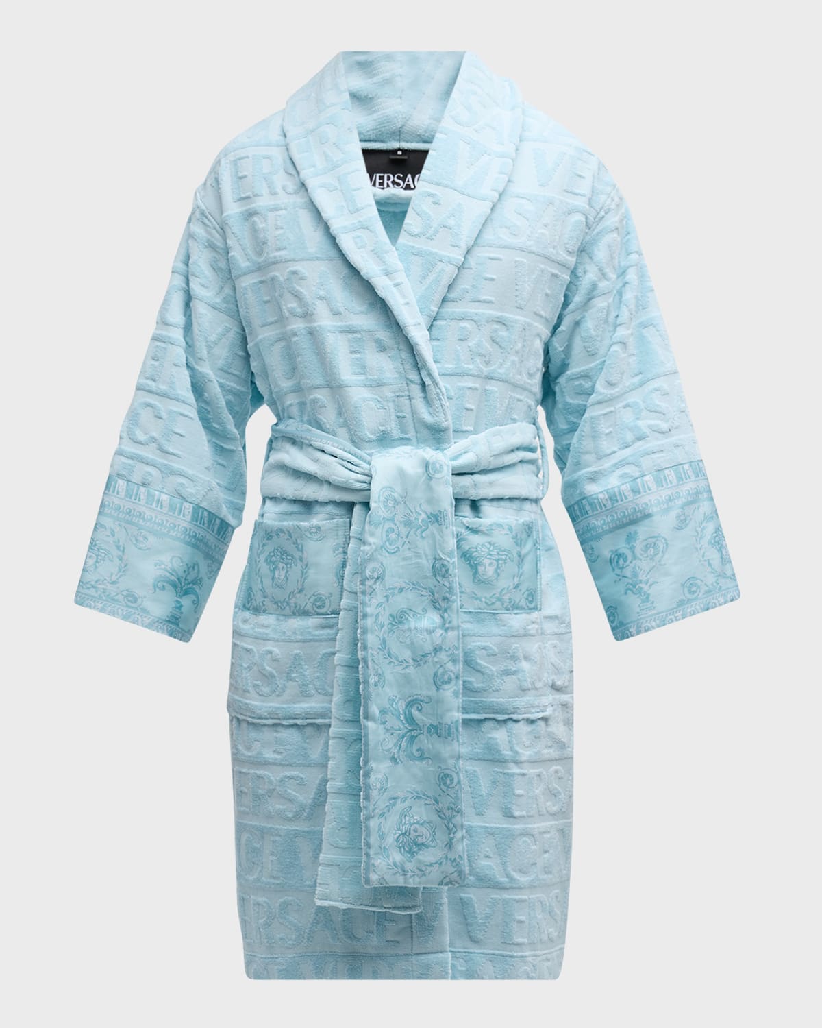 Versace Unisex Barocco Sleeve Robe In Pink