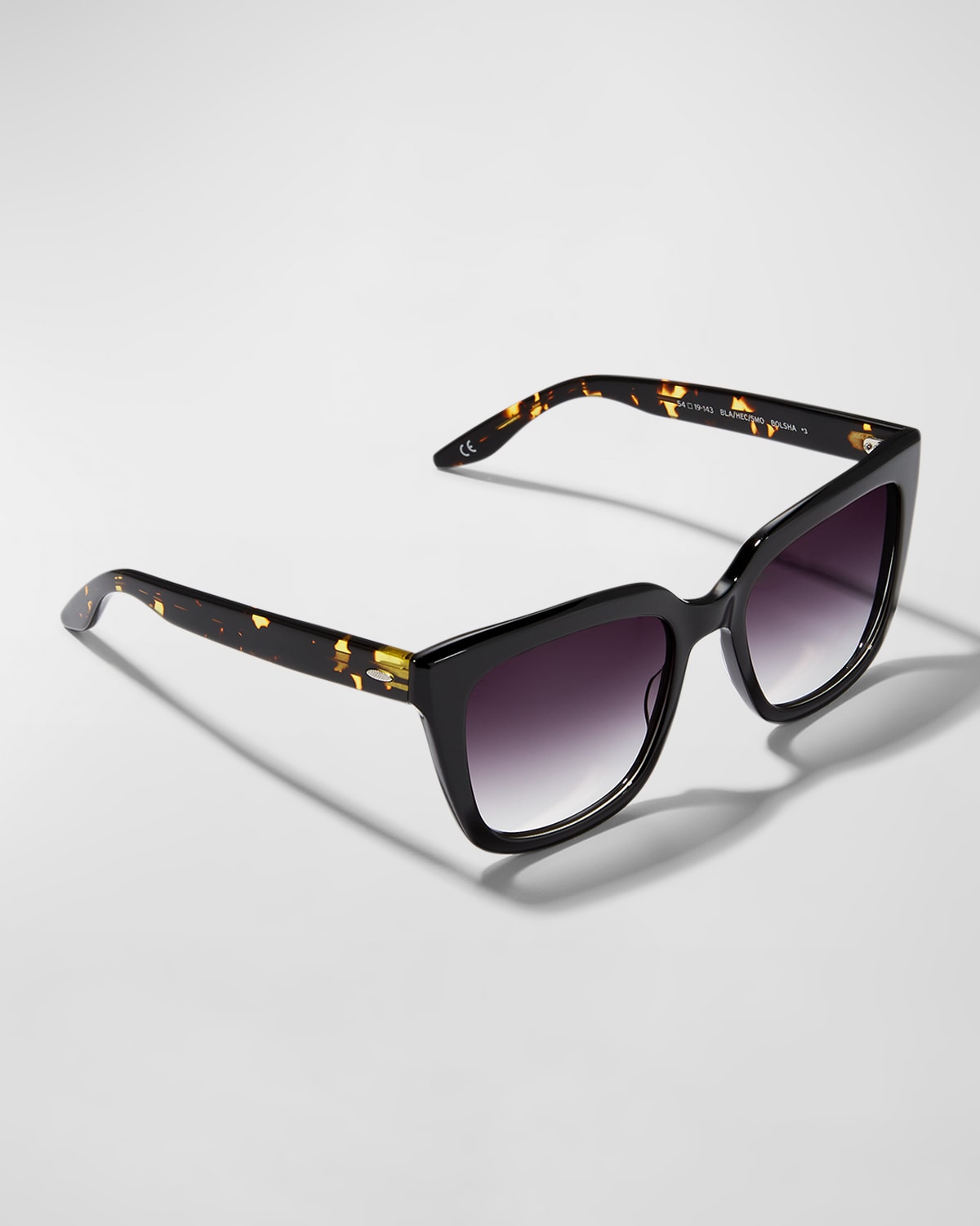 Shop Barton Perreira Bolsha Rectangle Gradient Sunglasses In Black / Heroin