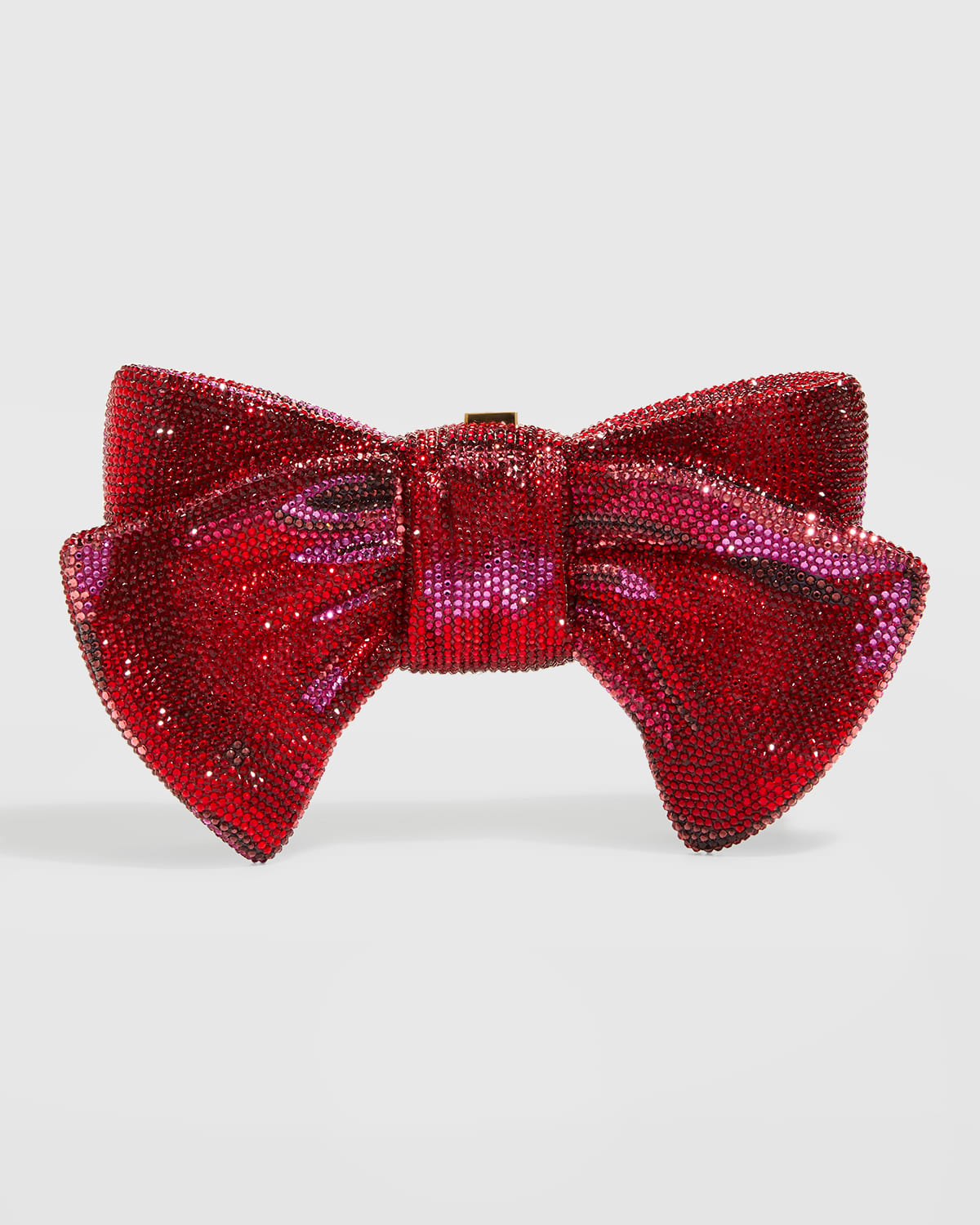 Judith Leiber Crystal Bow Clutch Bag In Red