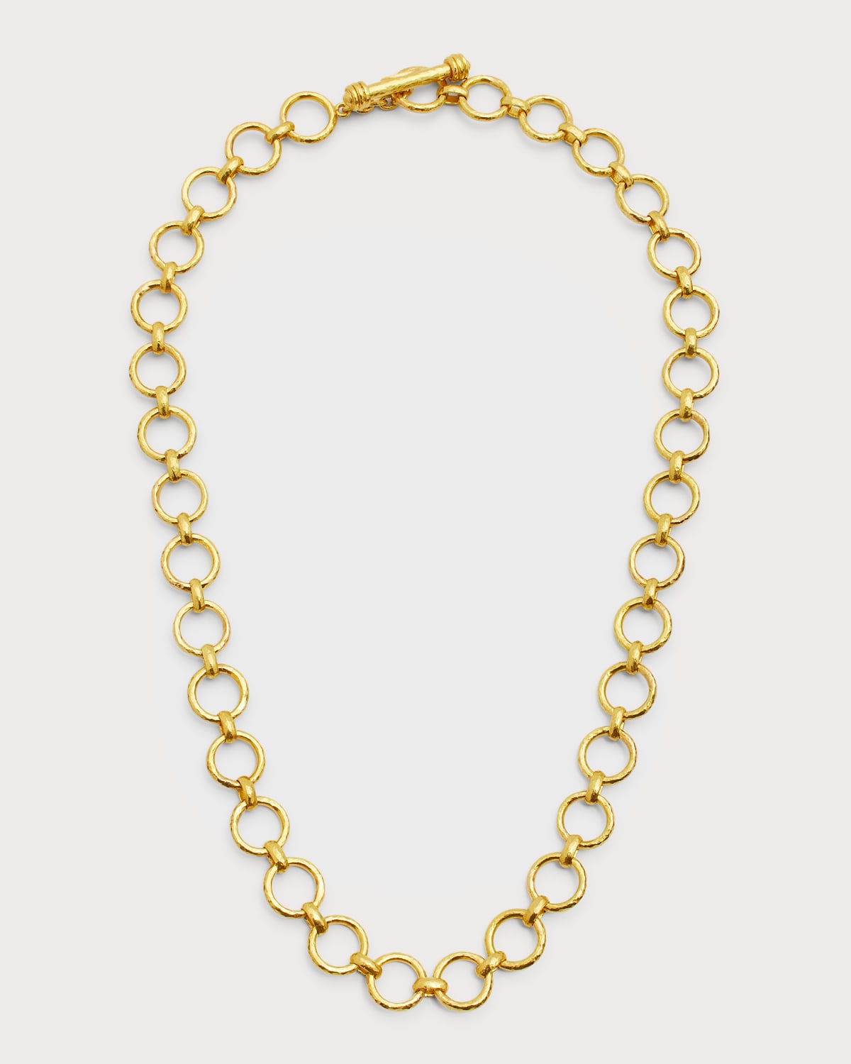 Elizabeth Locke 19K Yellow Gold Large Farnese Link Necklace with Toggle, 21"L