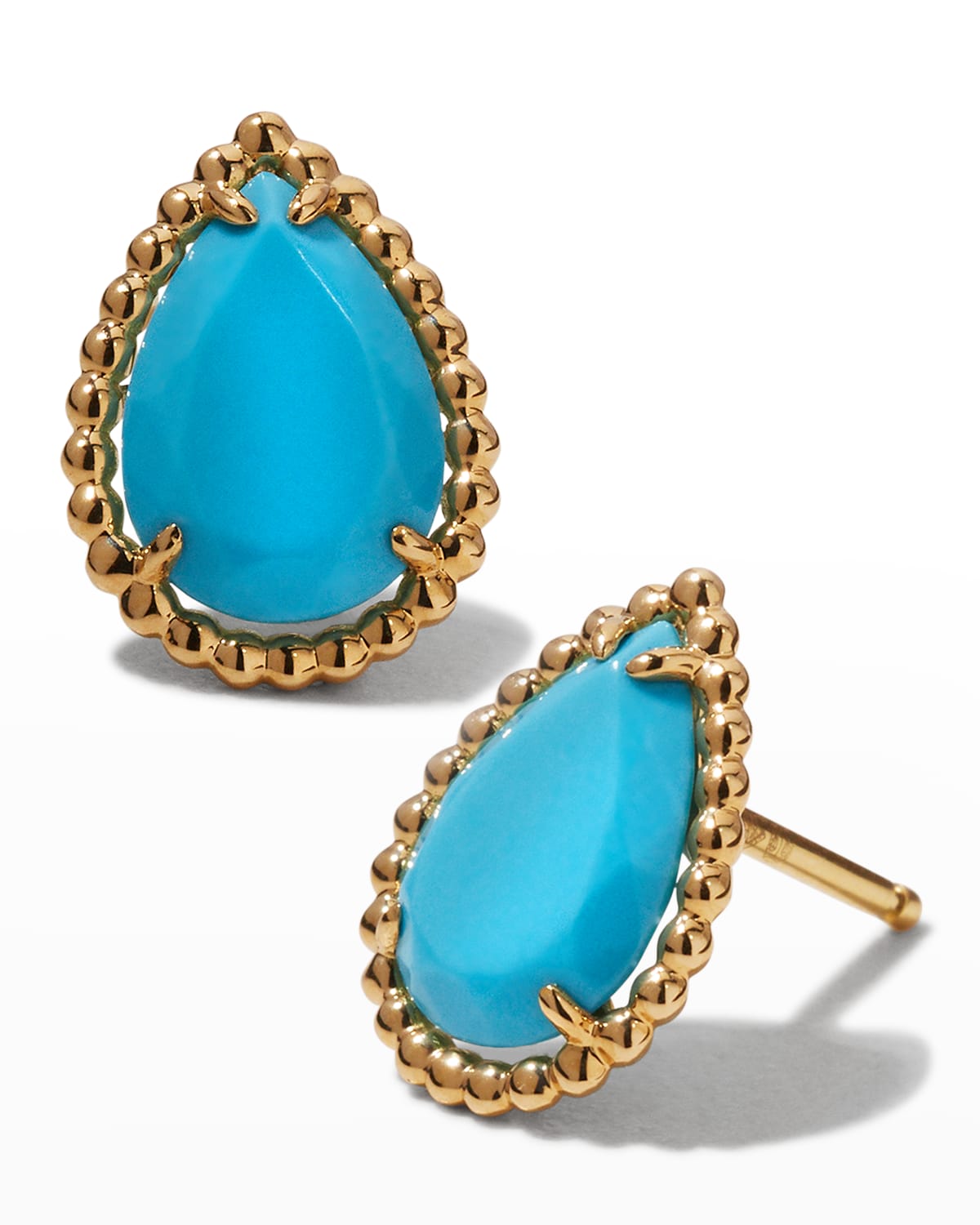 Serpent Boheme Small Turquoise Stud Earrings in Yellow Gold