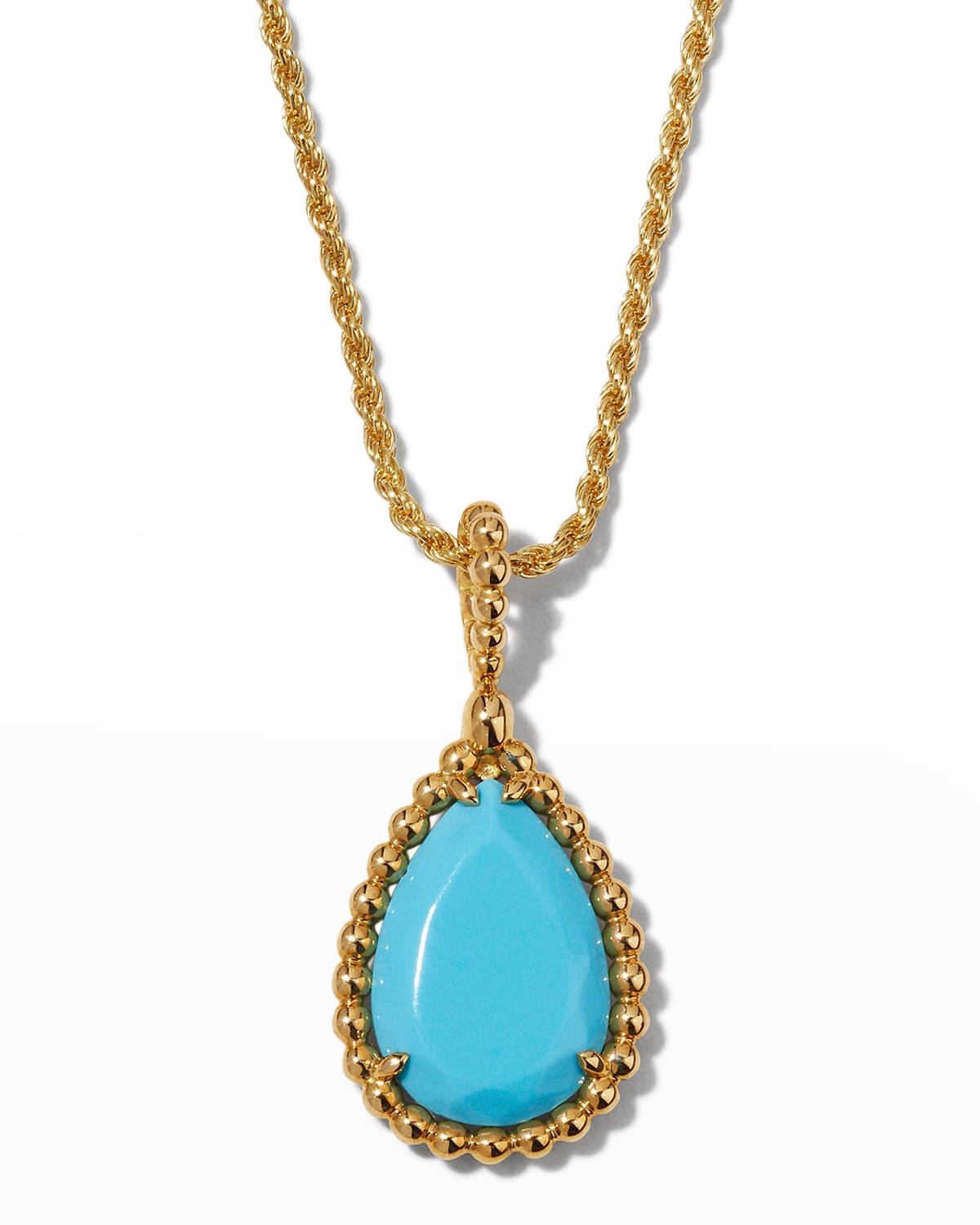 Serpent Boheme Medium Turquoise Pendant Necklace in Yellow Gold