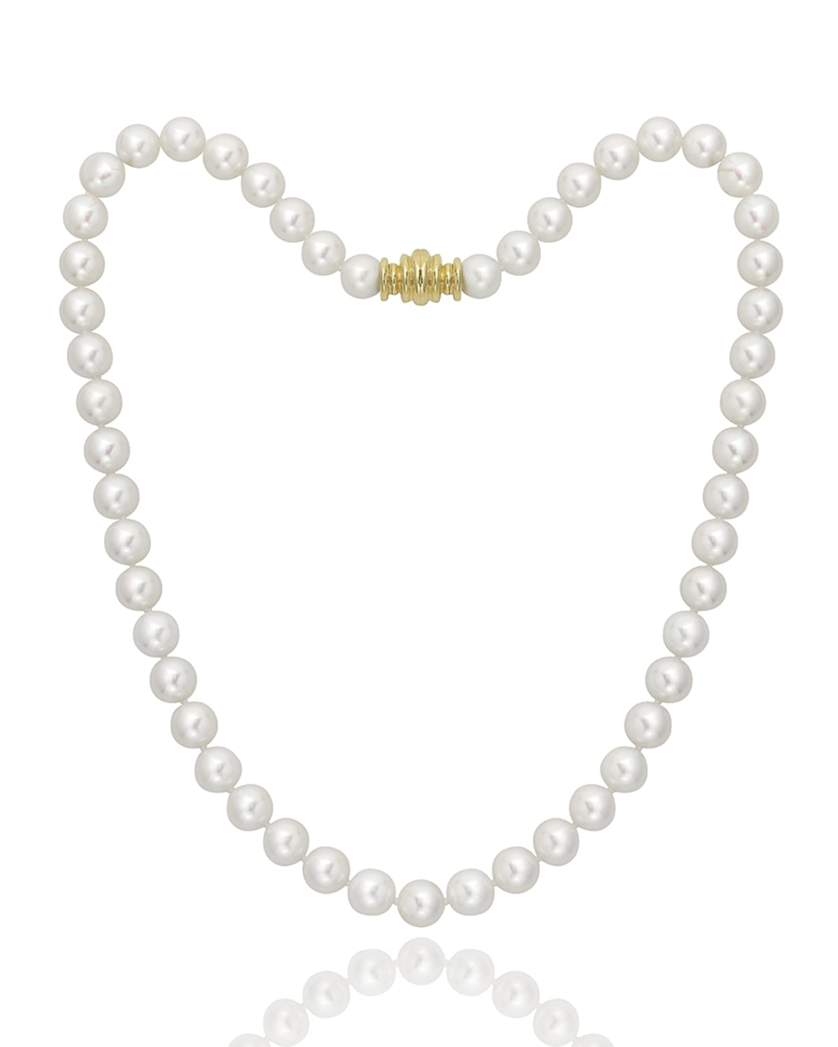 16" Akoya Cultured 8mm Pearl Necklace with Yellow Gold Clasp