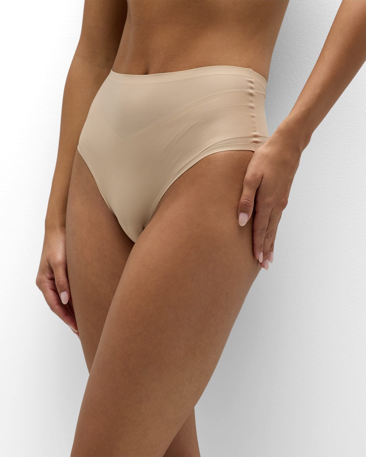 Shop Chantelle Soft Stretch Retro Thong In Ultra Nude