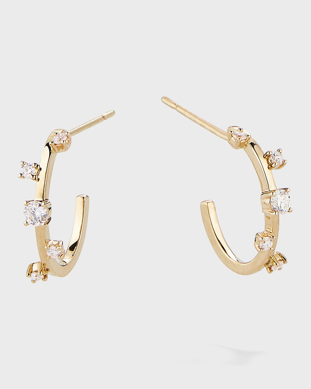 LANA JEWELRY 14k Gold & Diamond Solo Hoop Earrings