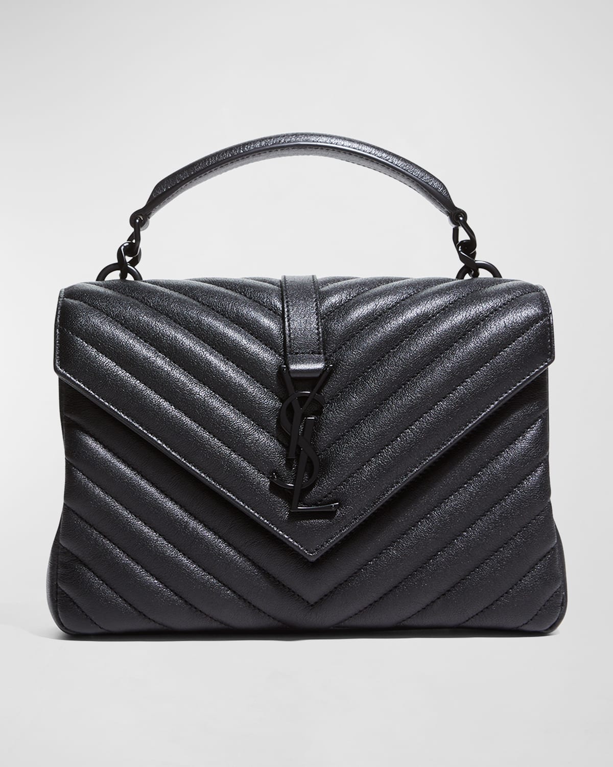 College Medium Flap YSL Shoulder Bag in Quilted Leather