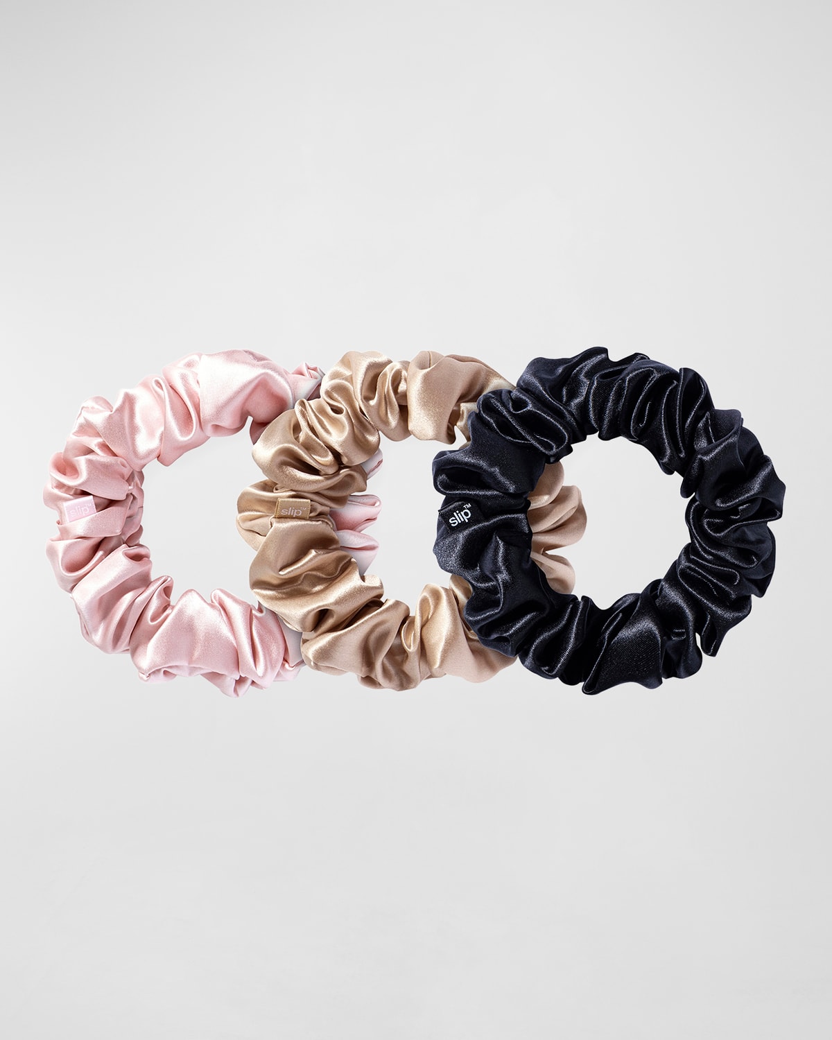 Shop Slip Pure Silk Large Scrunchies, 3 Pack In Pink/black/caramel