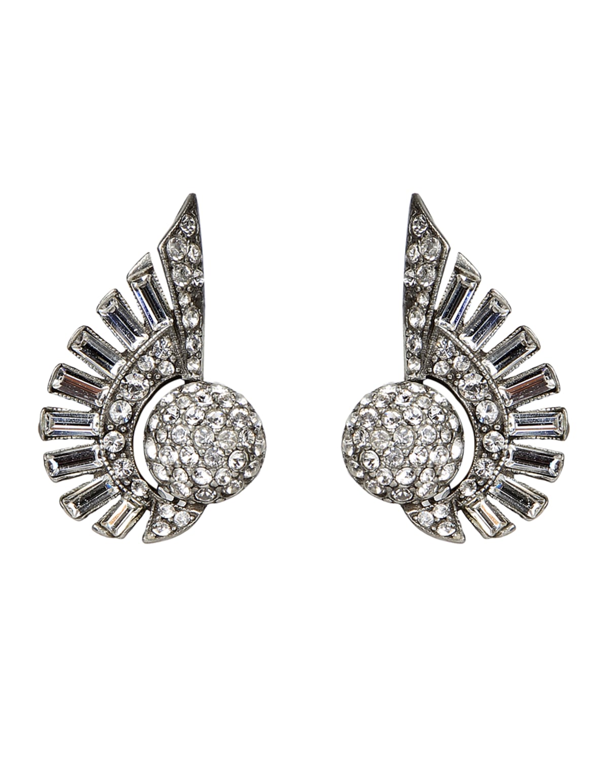 Ben-amun Crystal Deco Clip-on Earrings