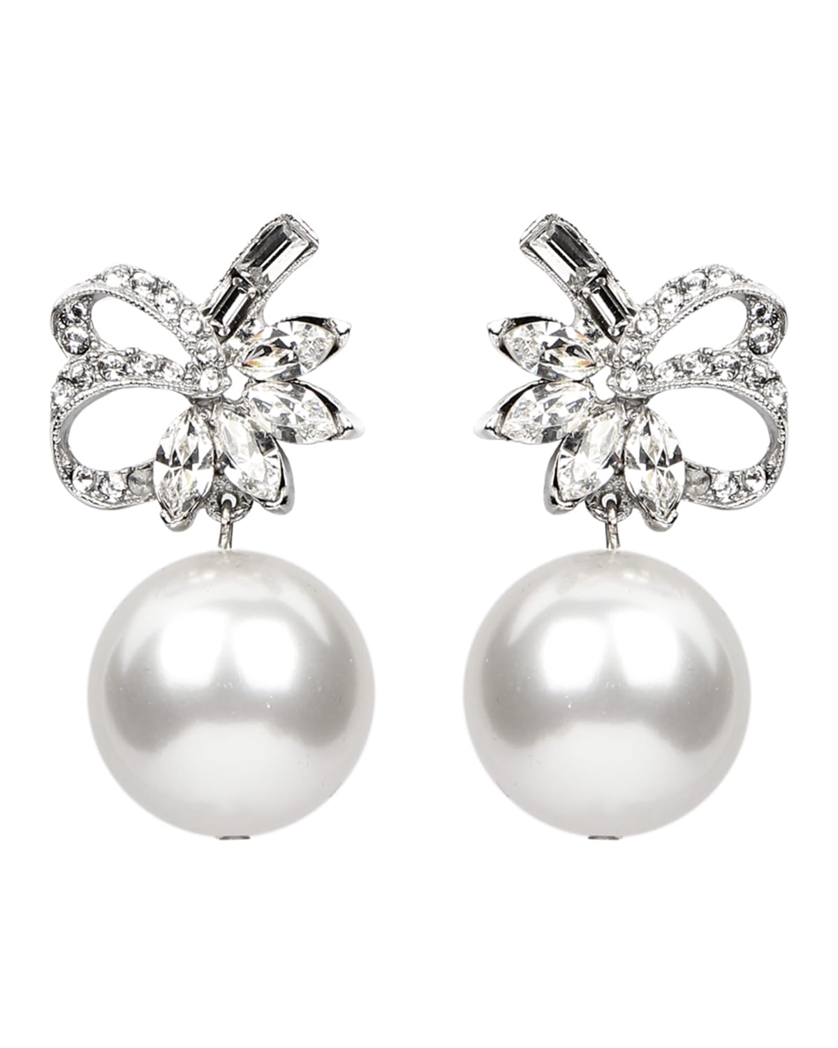 Ben-amun Bubble Pearl Ribbon Clip Earrings