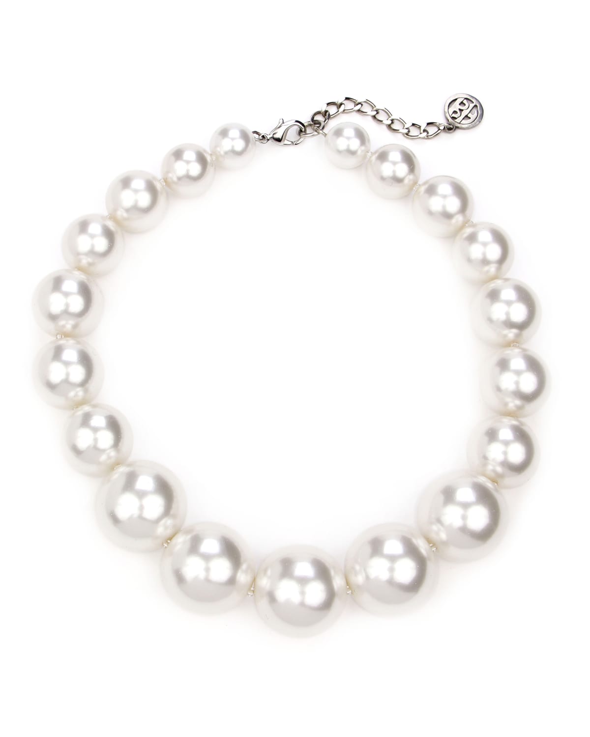 Ben-amun White Glass-pearl All Around Necklace