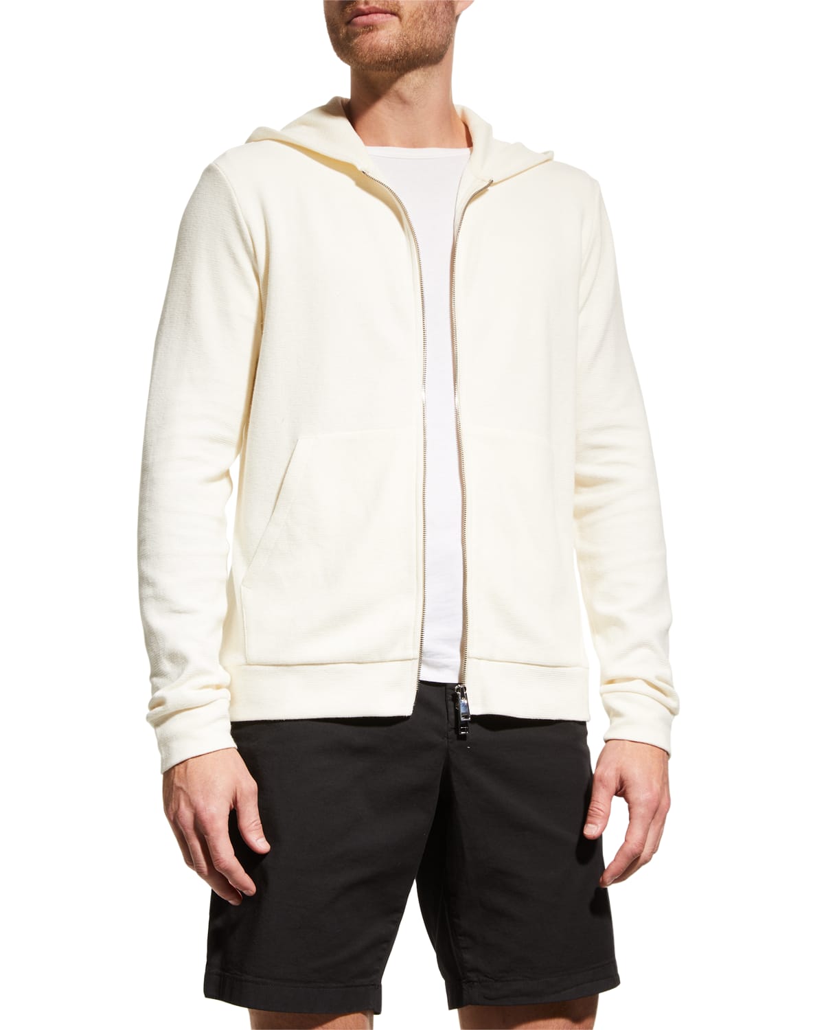 Theory Men's Ridge Waffle Hoodie Sweatshirt In Balsam Grn