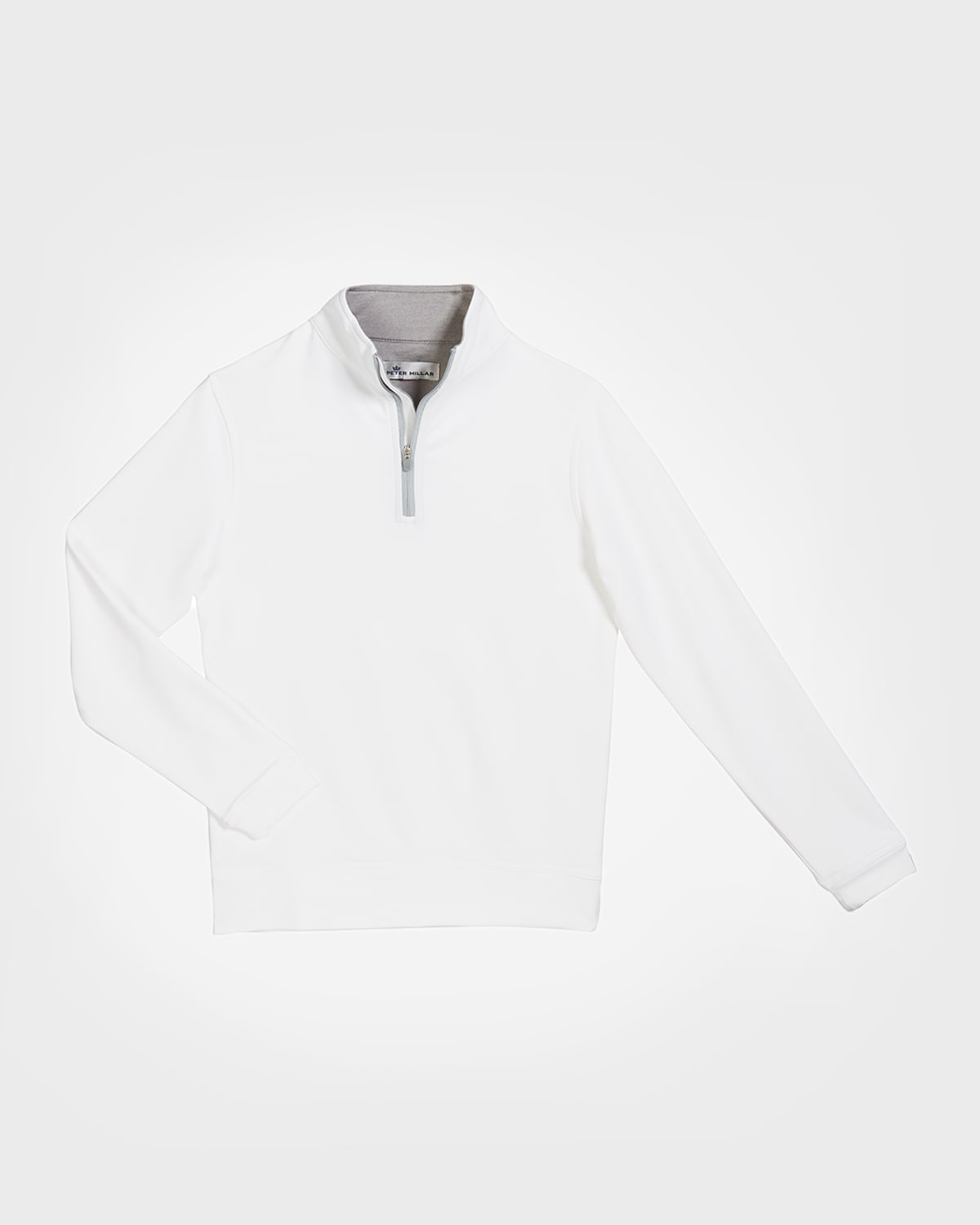 Shop Peter Millar Stretch Terry Quarter Zip Popover, Youth In Gray