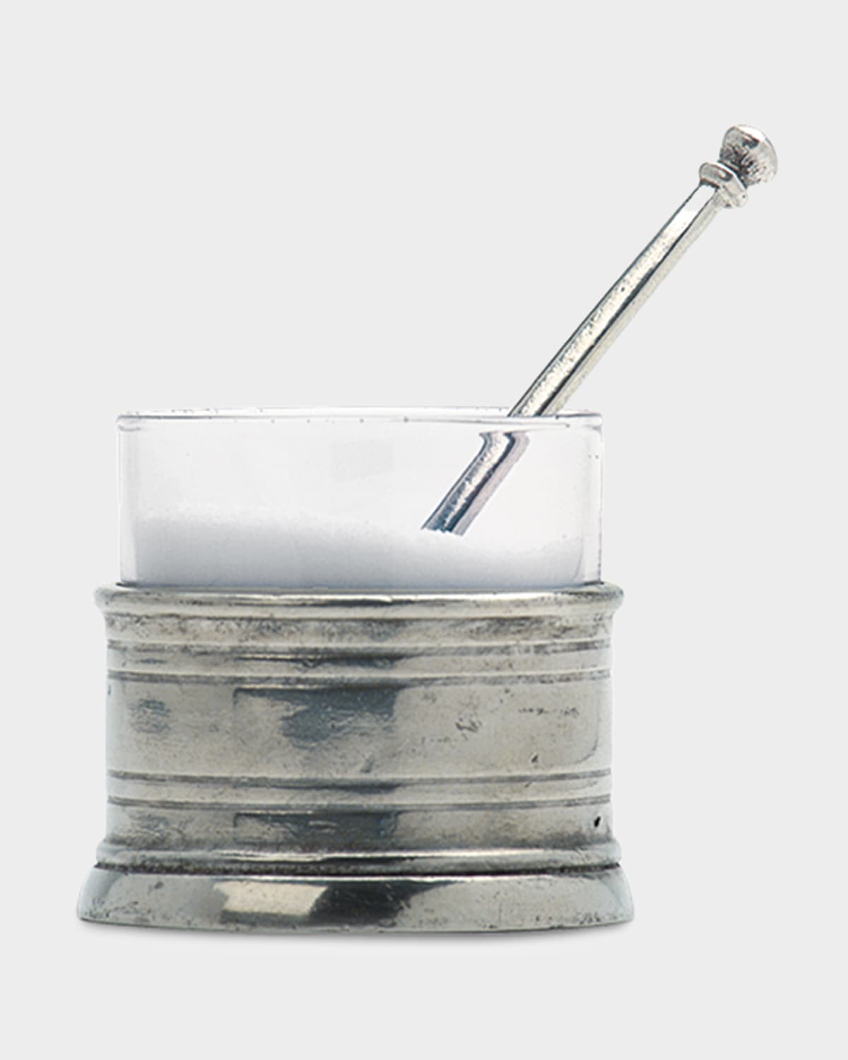 Match Salt Cellar With Spoon In Pewter
