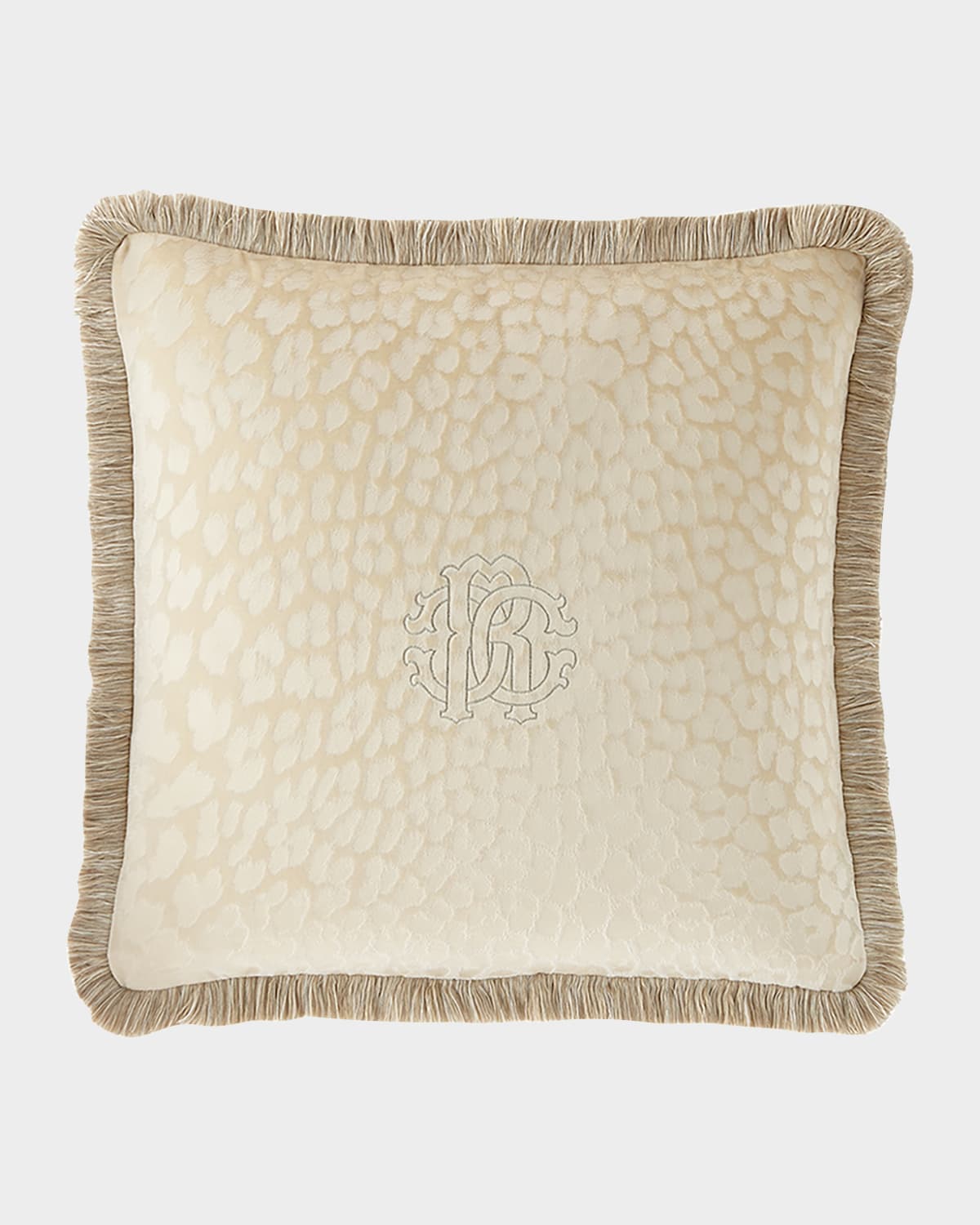 Roberto Cavalli Monogram Velvet Pillow, 24"sq.