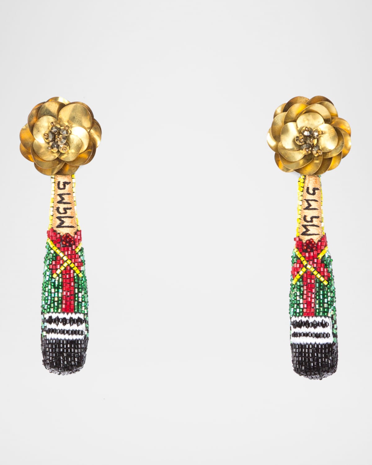 Mignonne Gavigan Champagne Beaded Drop Earrings
