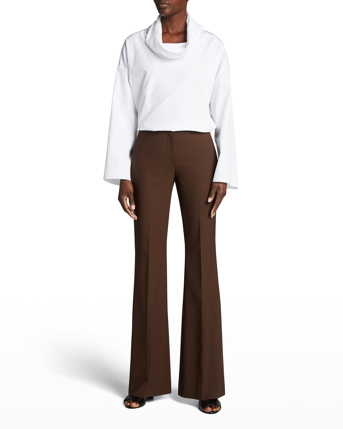 Demitria cotton-blend velvet flared pants