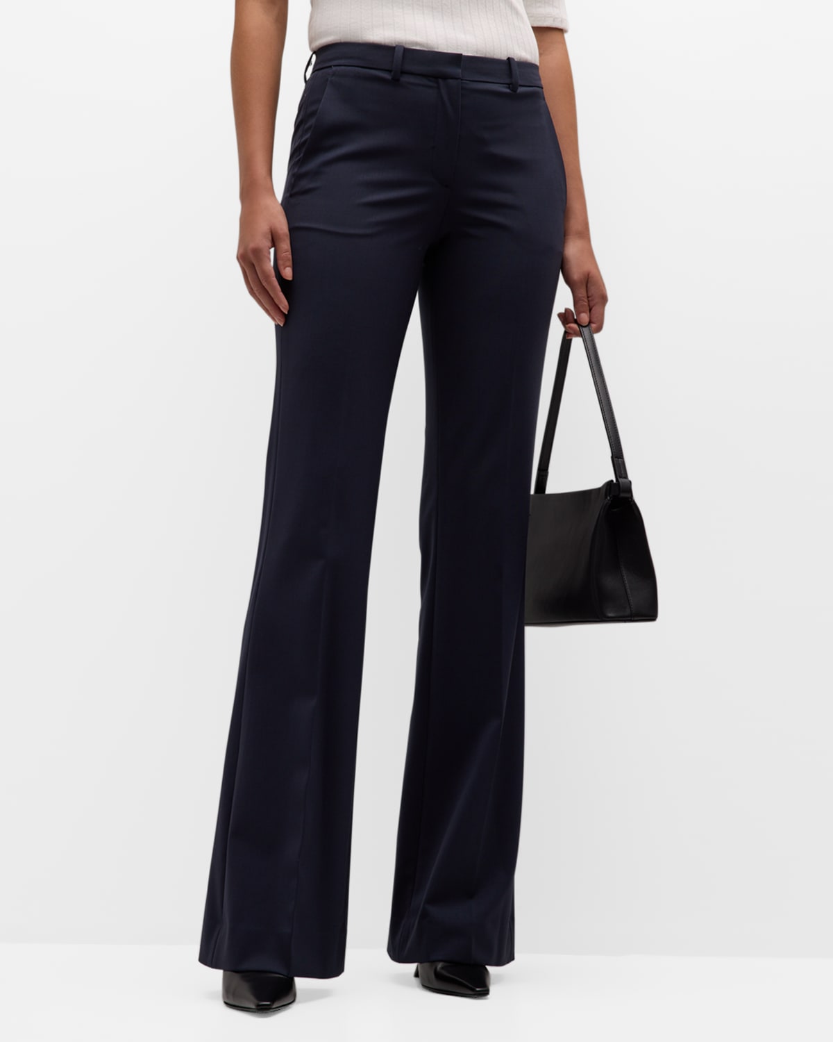 Shop Theory Demitria Good Wool Suiting Pants In Navy