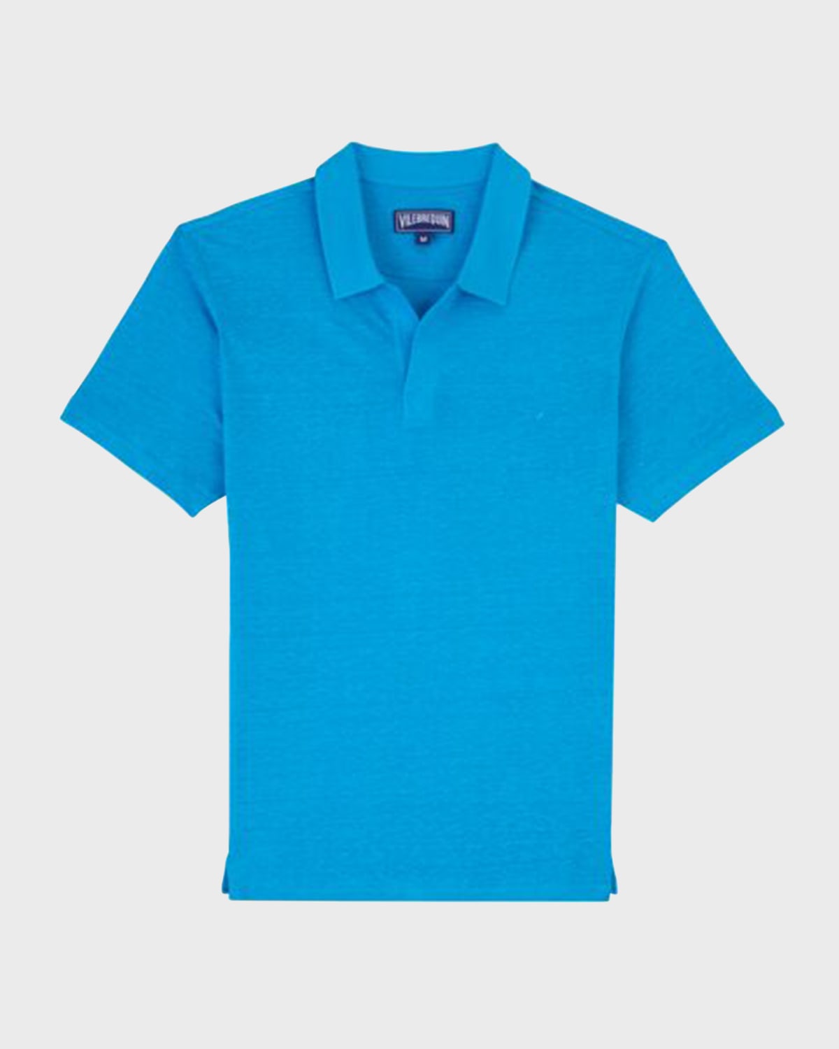 Shop Vilebrequin Men's Pyramid Linen Polo Shirt In Hawaii Blu