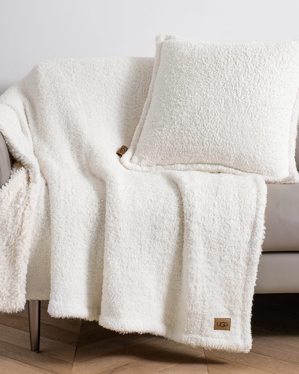 Shop Ugg Ana Reversible Cozy Knit Throw Blanket In Snow
